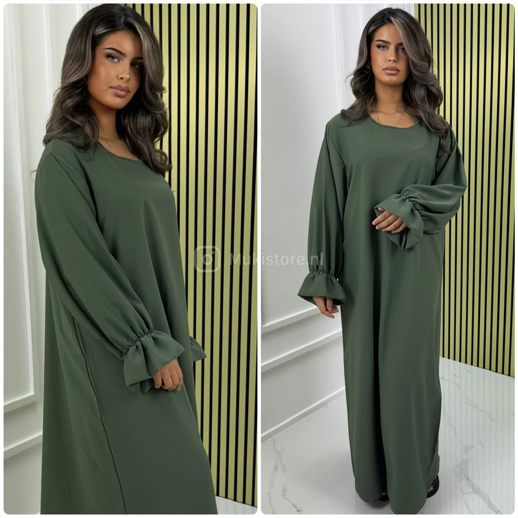 Ruffle Sleeve Basic Oversized Maxi Dress - Image 24