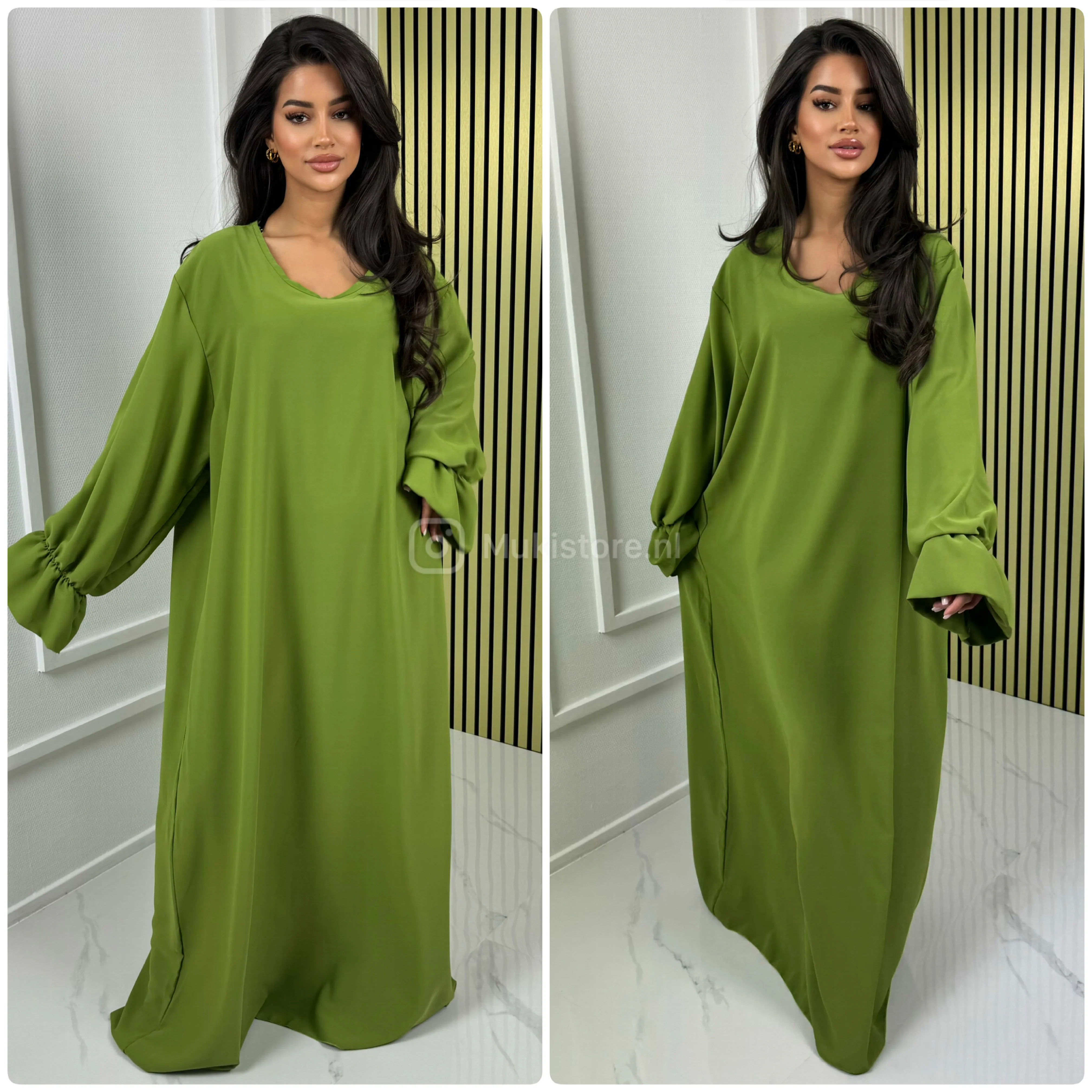 Ruffle Sleeve Basic Oversized Maxi Dress - Image 35