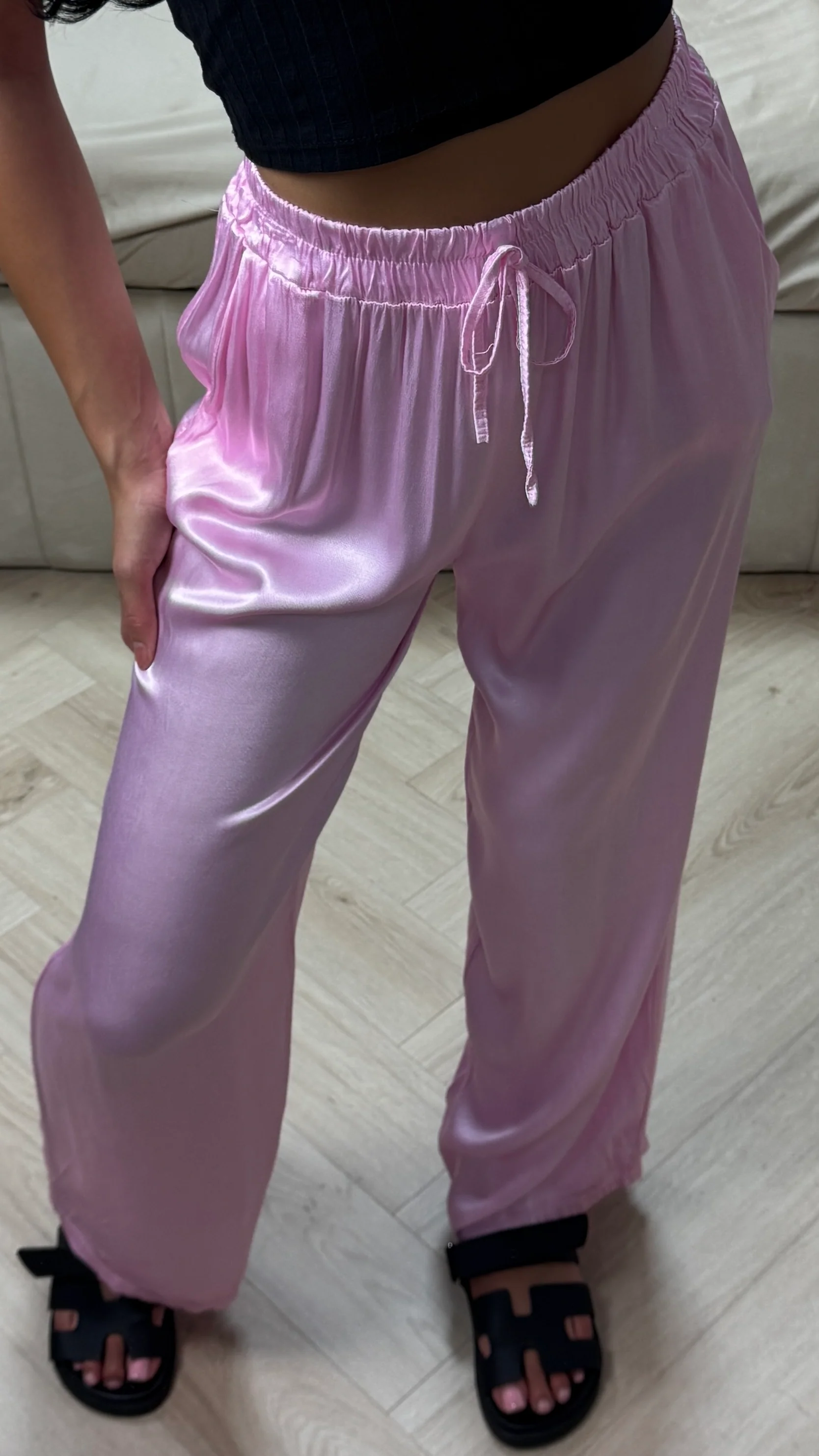 Satijnlook Viscose Broek met Elastische Tailleband - Image 5