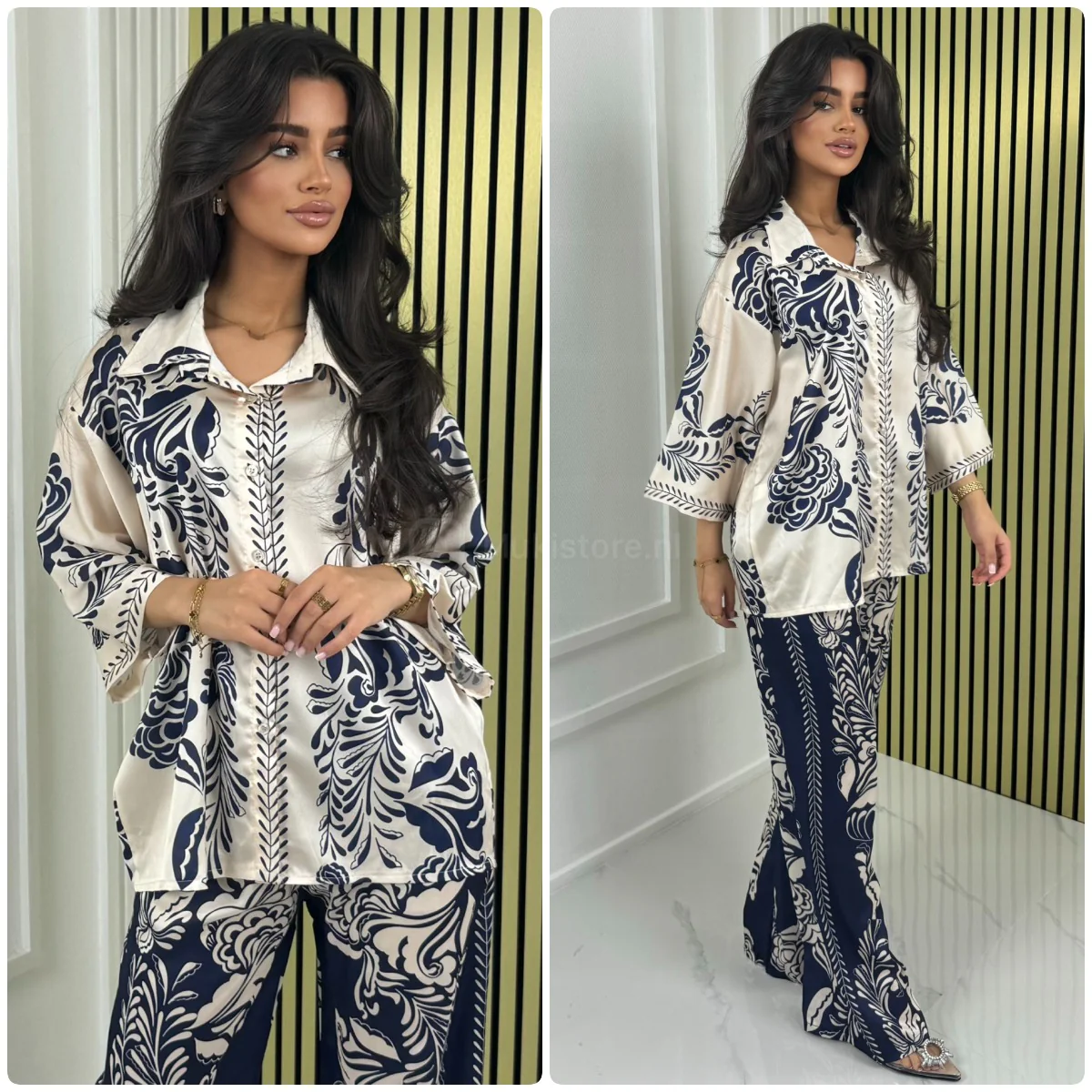 Satin Blouse Print Summer Set - Image 5