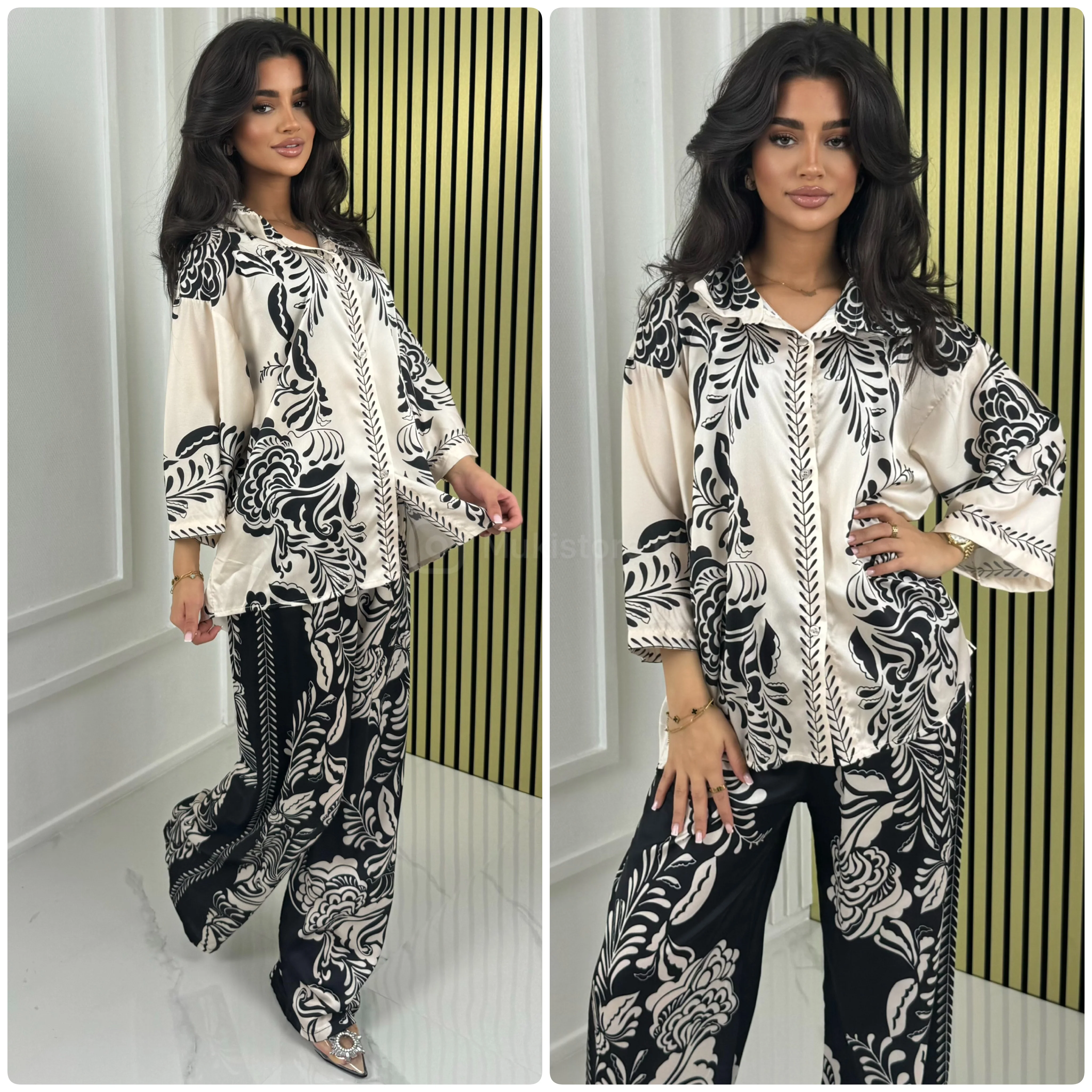 Satin Blouse Print Summer Set - Image 7