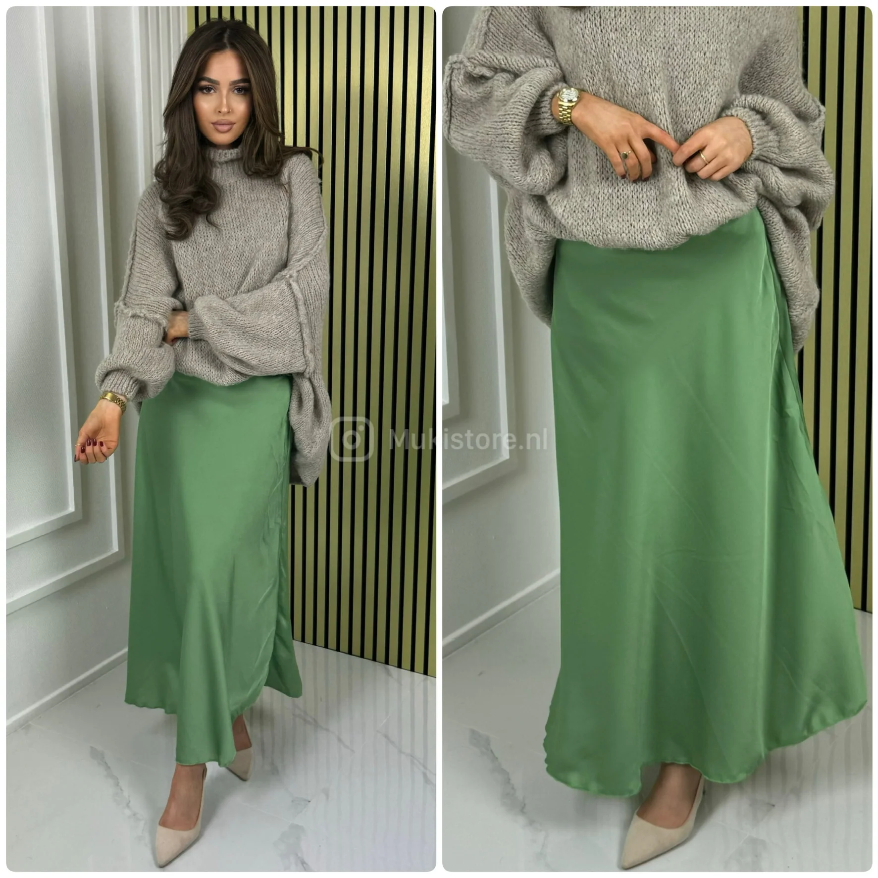 Satin Elastic Skirt - Image 24