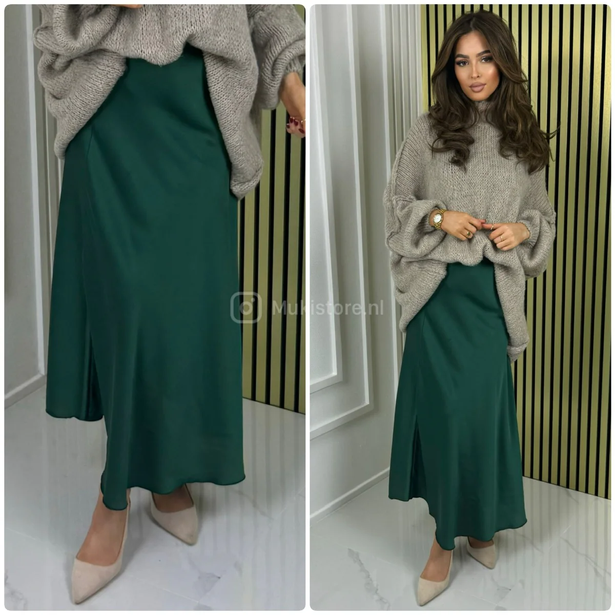 Satin Elastic Skirt - Image 8