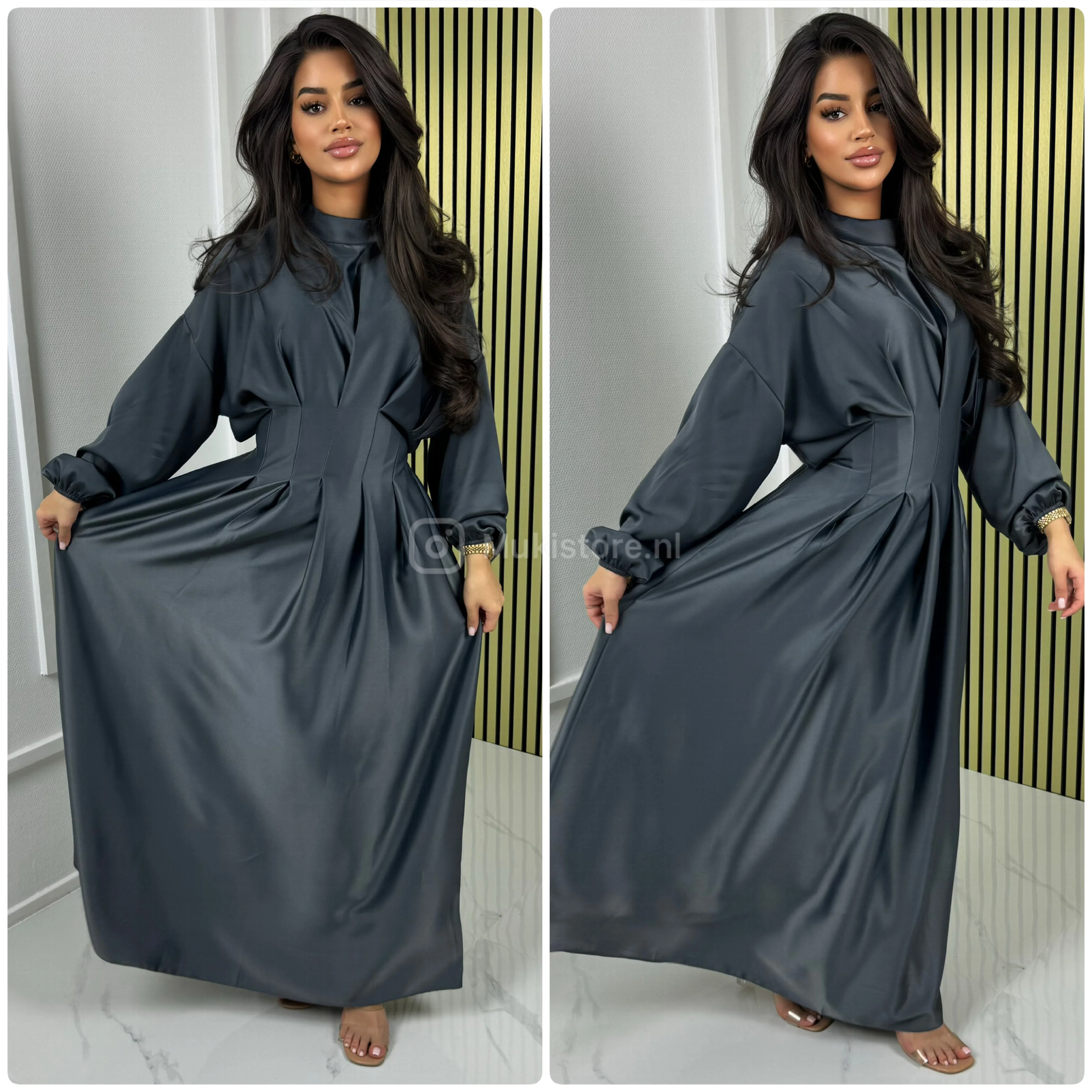 Satin Maxi Pleated Waist Tie Belt Detail - Image 22