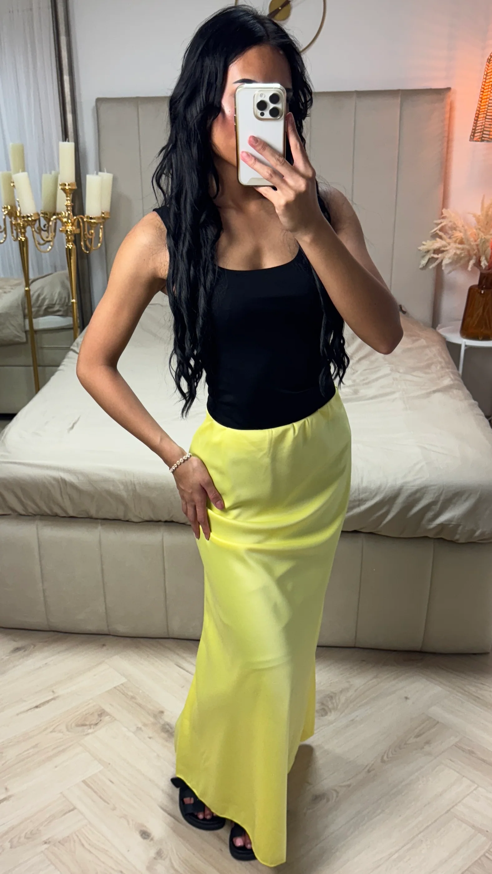 Soepelvallende Maxi Rok in Satijnlook met Elastische Tailleband - Image 4