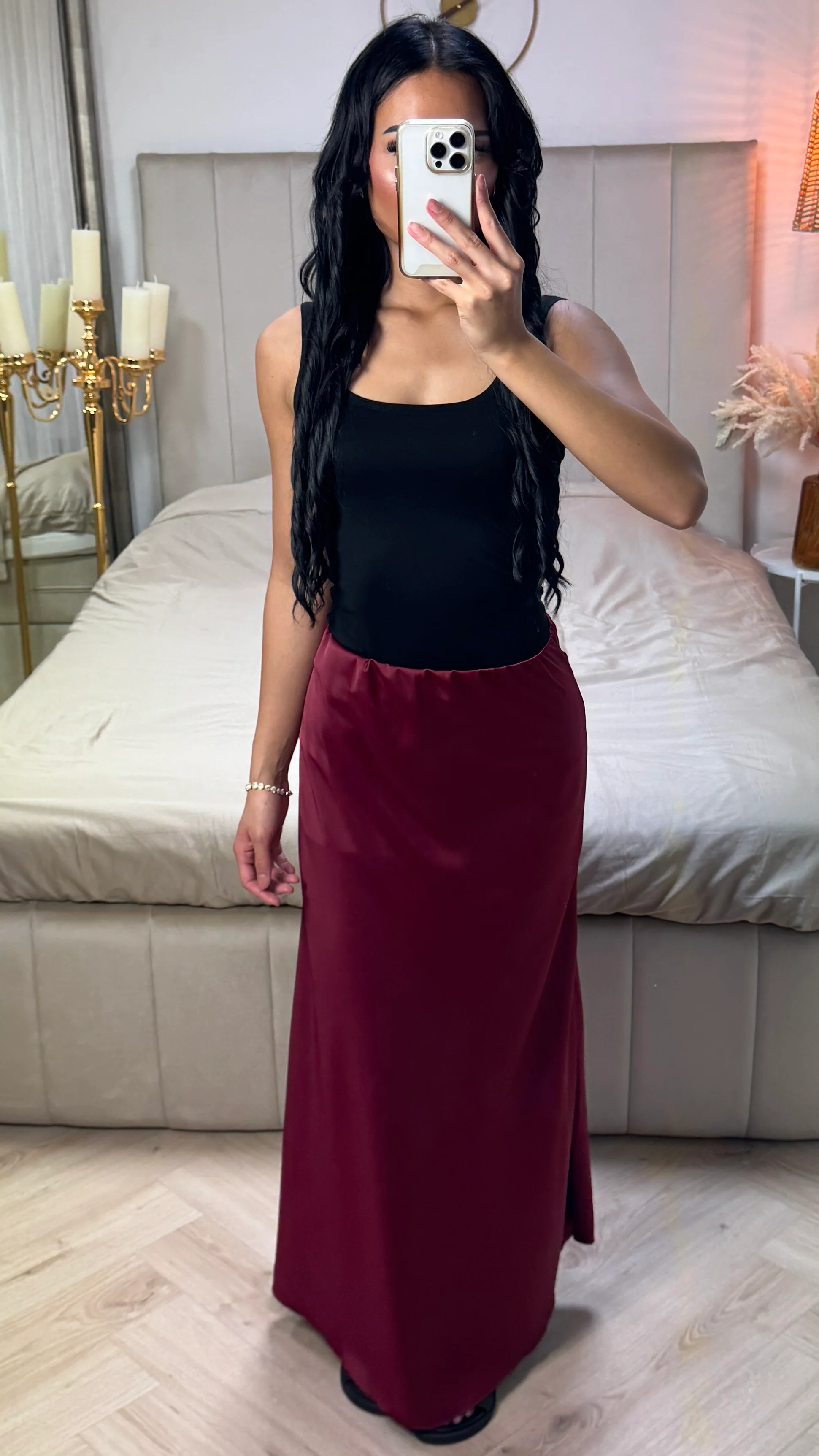 Soepelvallende Maxi Rok in Satijnlook met Elastische Tailleband - Image 5