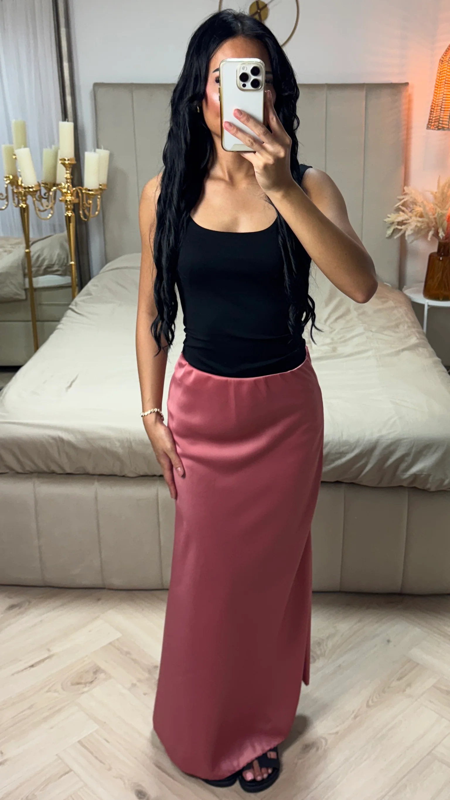 Soepelvallende Maxi Rok in Satijnlook met Elastische Tailleband - Image 8