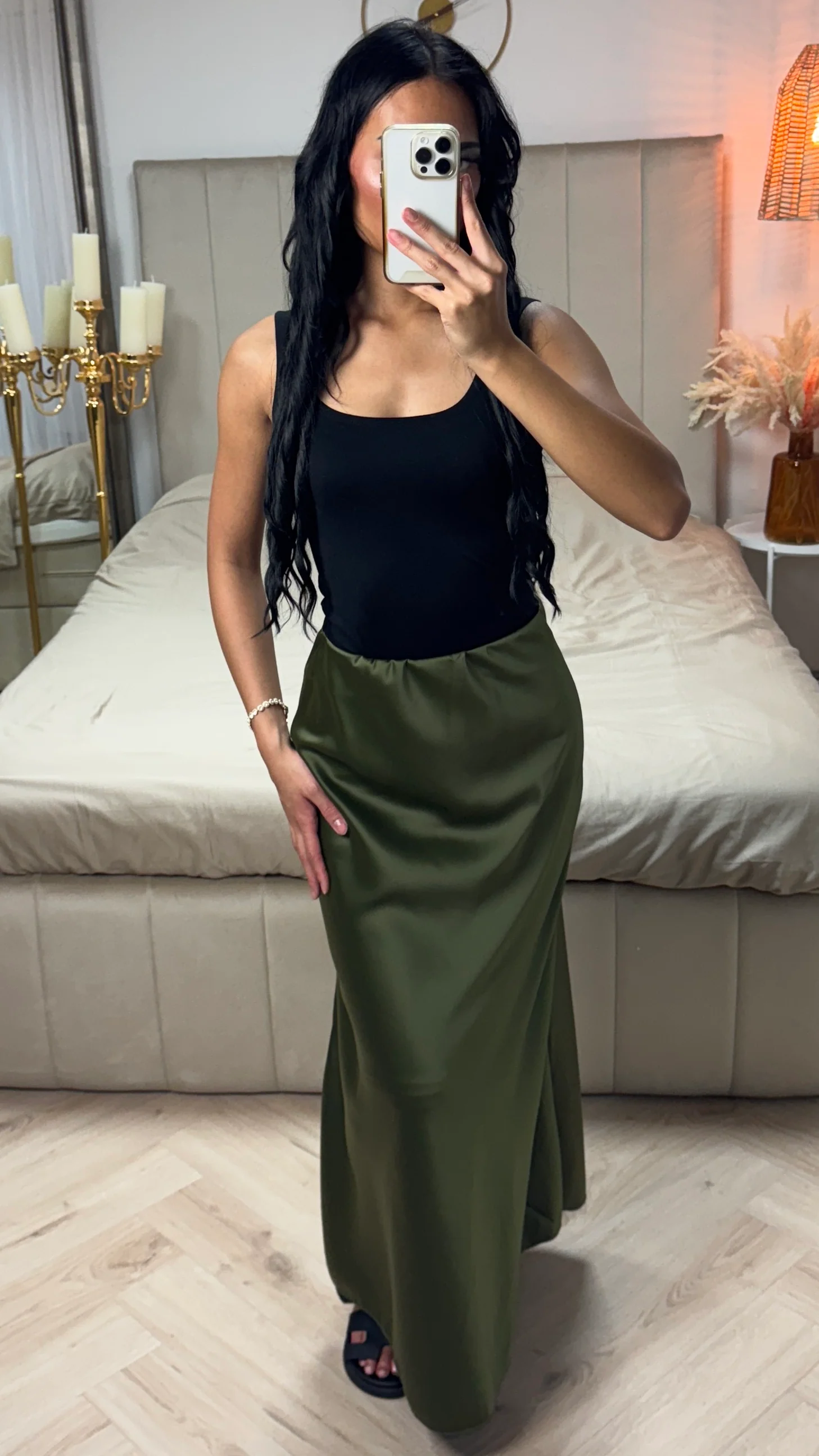 Soepelvallende Maxi Rok in Satijnlook met Elastische Tailleband - Image 9