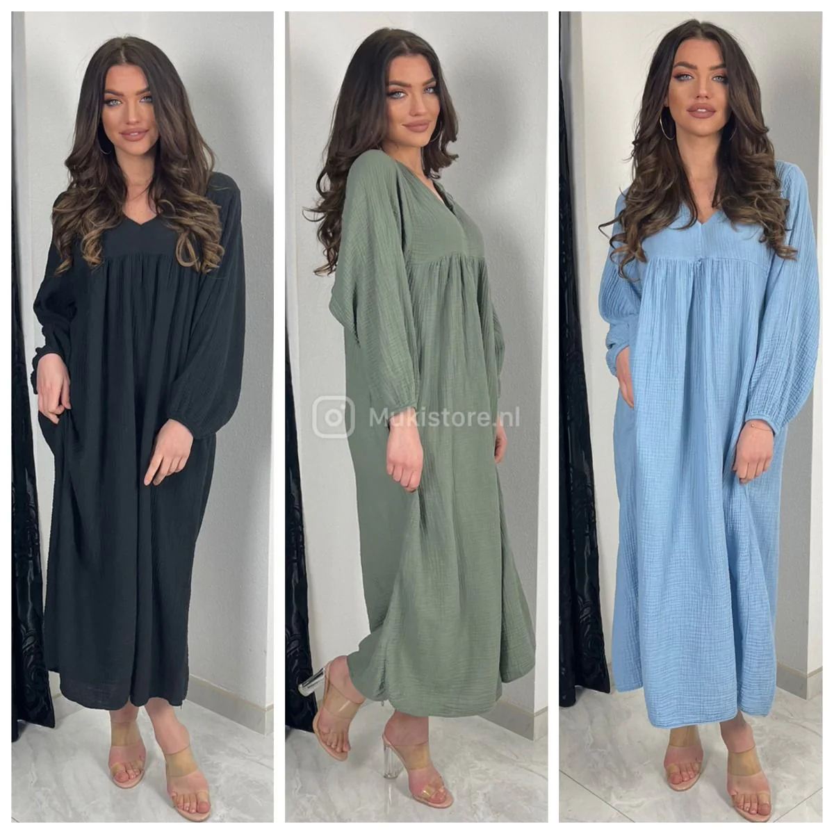 Soft Cheesecloth V Neck Dress - Image 10