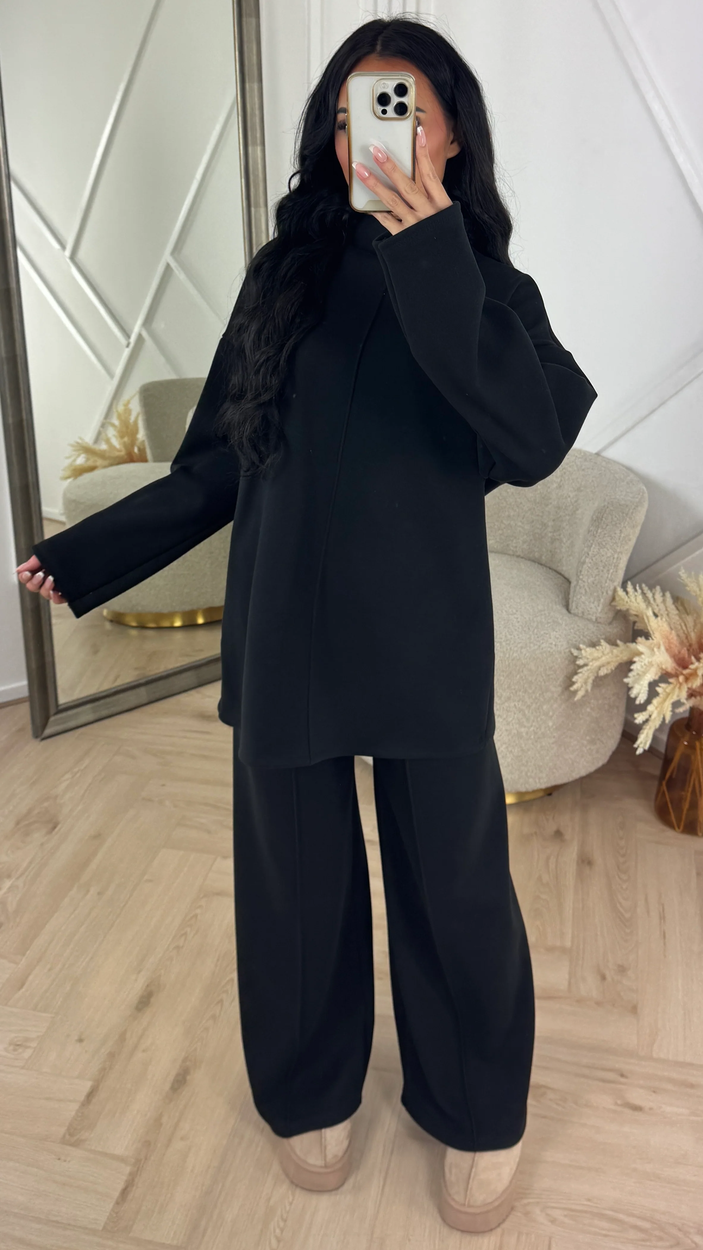 Soft Minimal Two-Piece Fleece Set met Hoge Kraag - Image 5