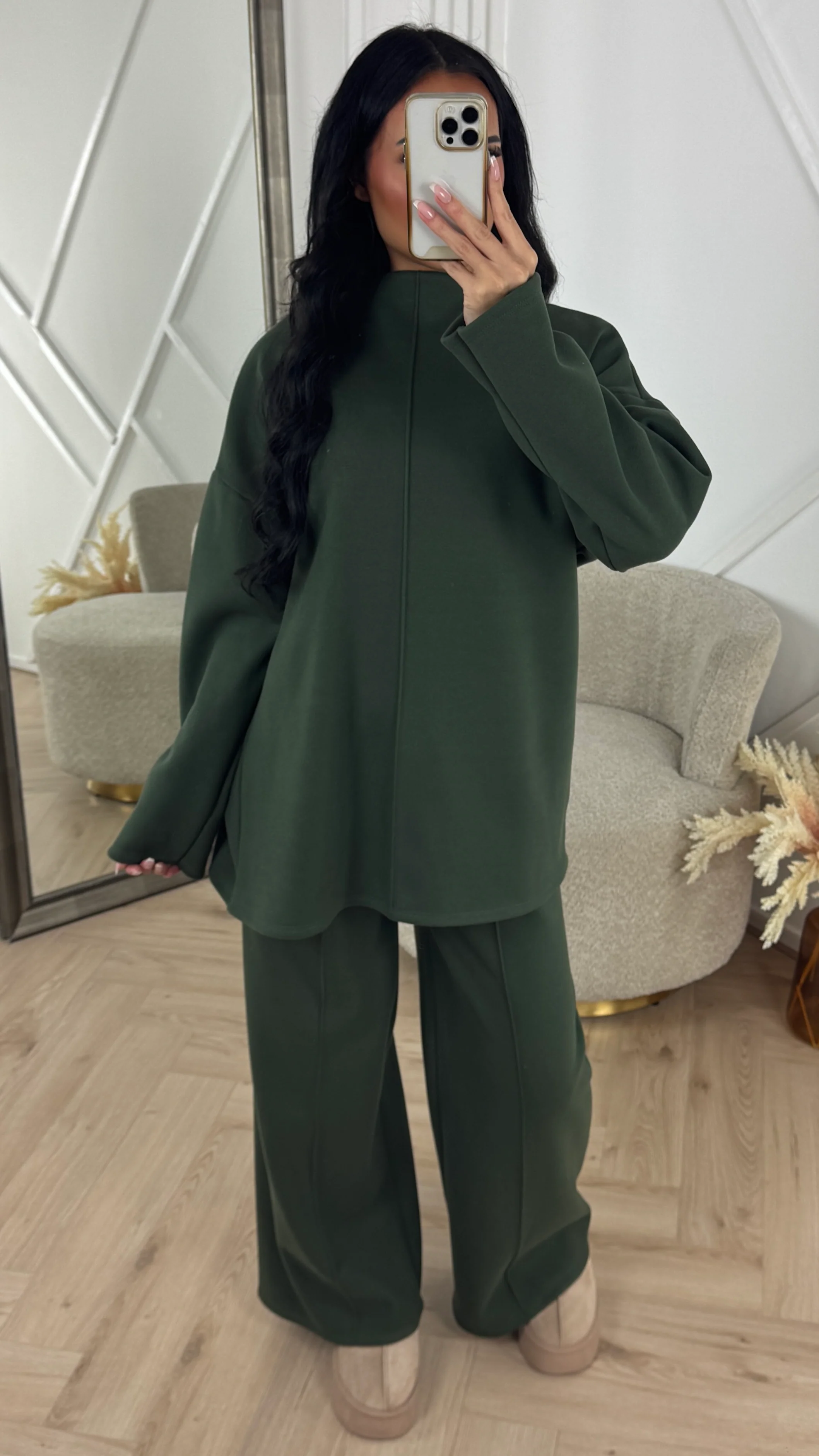 Soft Minimal Two-Piece Fleece Set met Hoge Kraag - Image 8