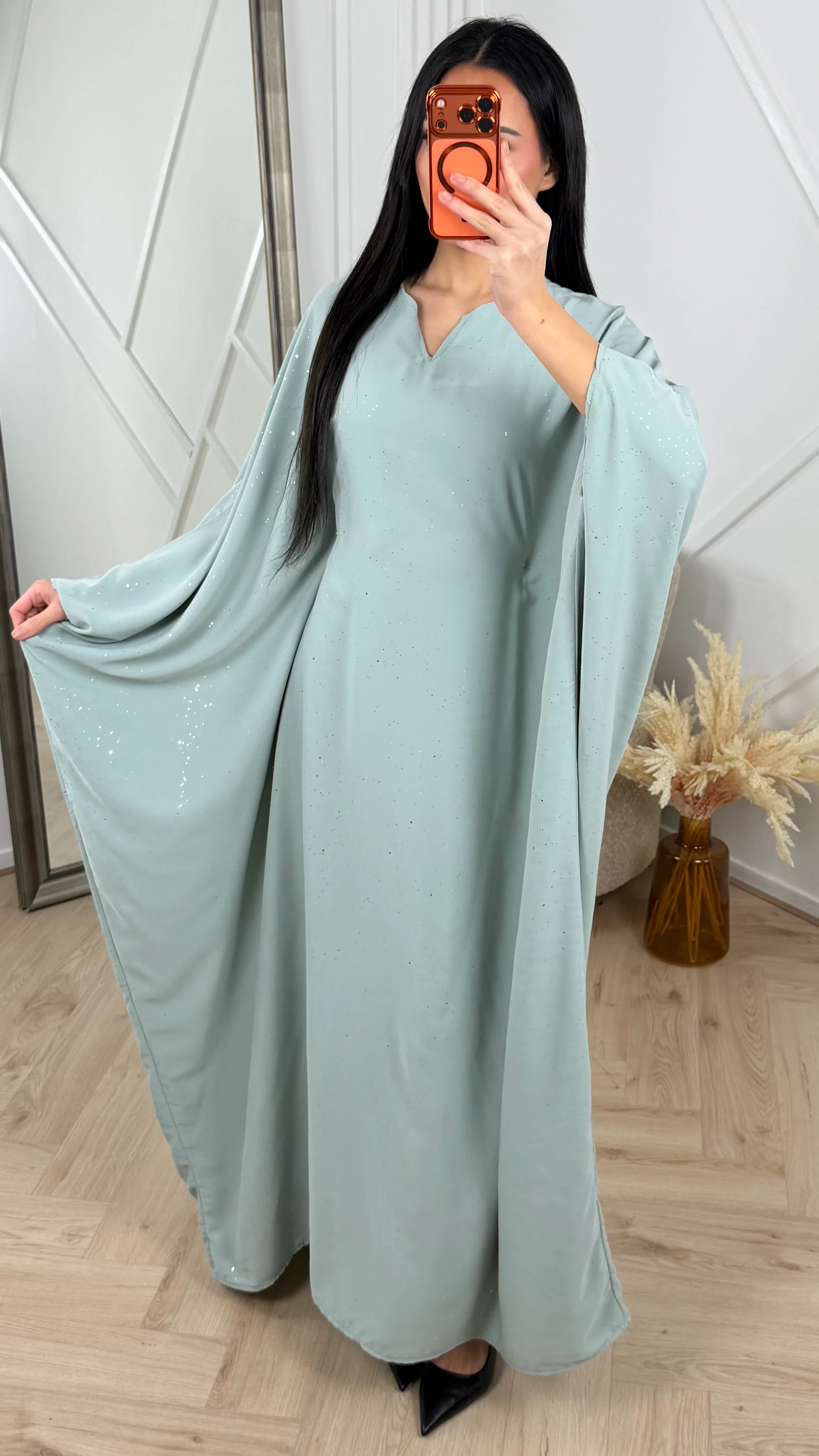 Sparkle Abaya Maxi Jurk met V-Hals - Image 10