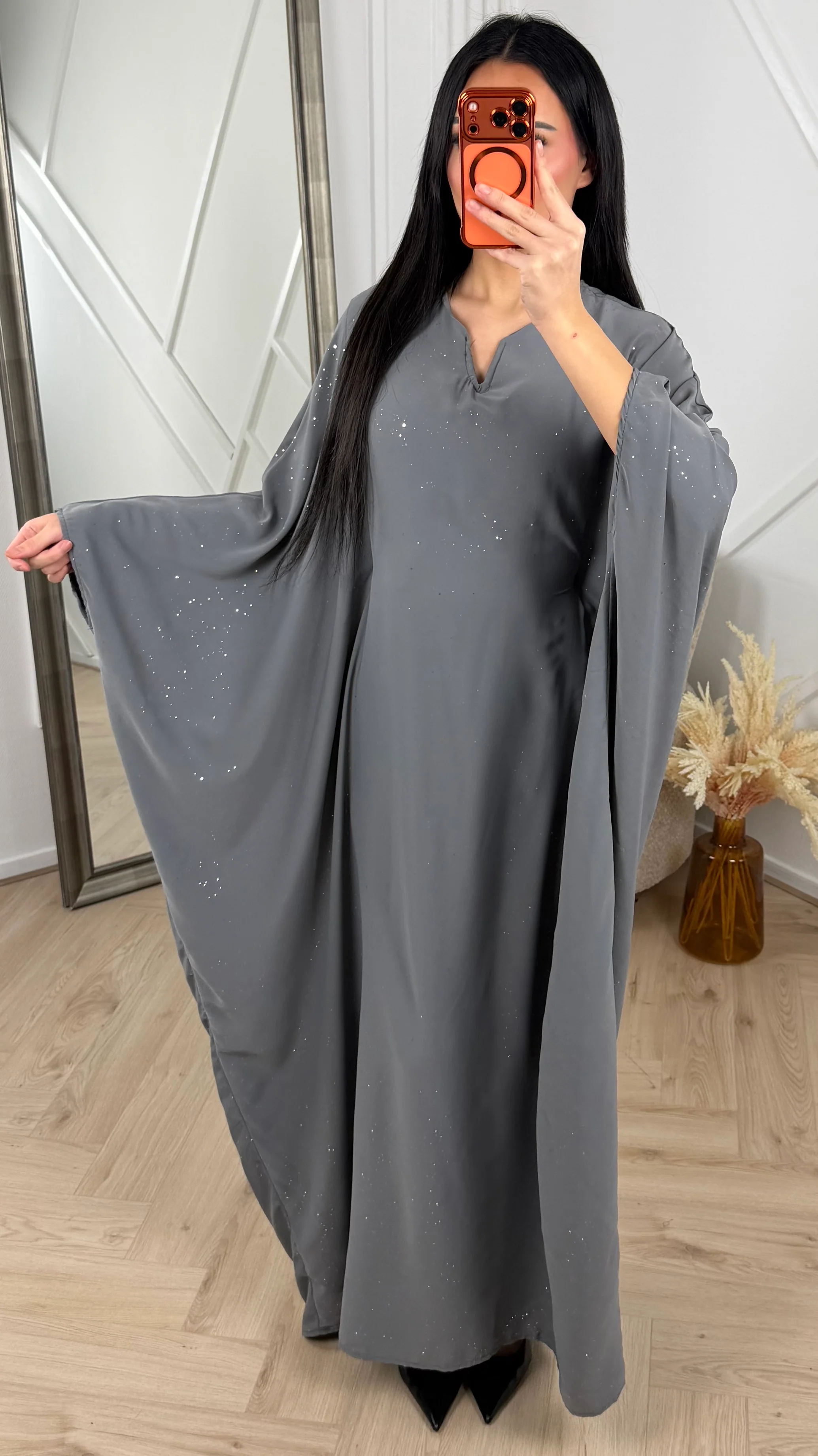Sparkle Abaya Maxi Jurk met V-Hals - Image 11