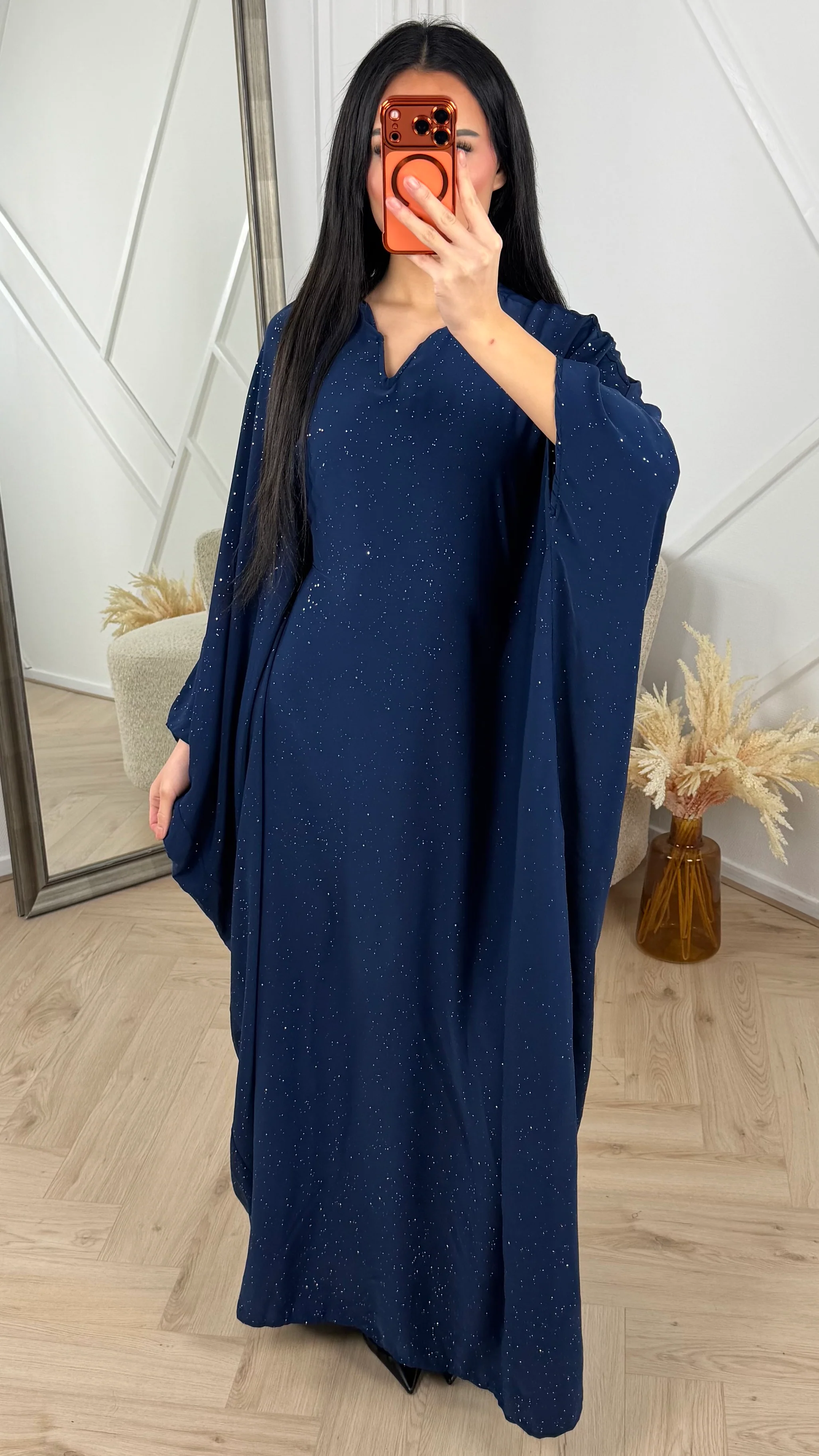 Sparkle Abaya Maxi Jurk met V-Hals - Image 13