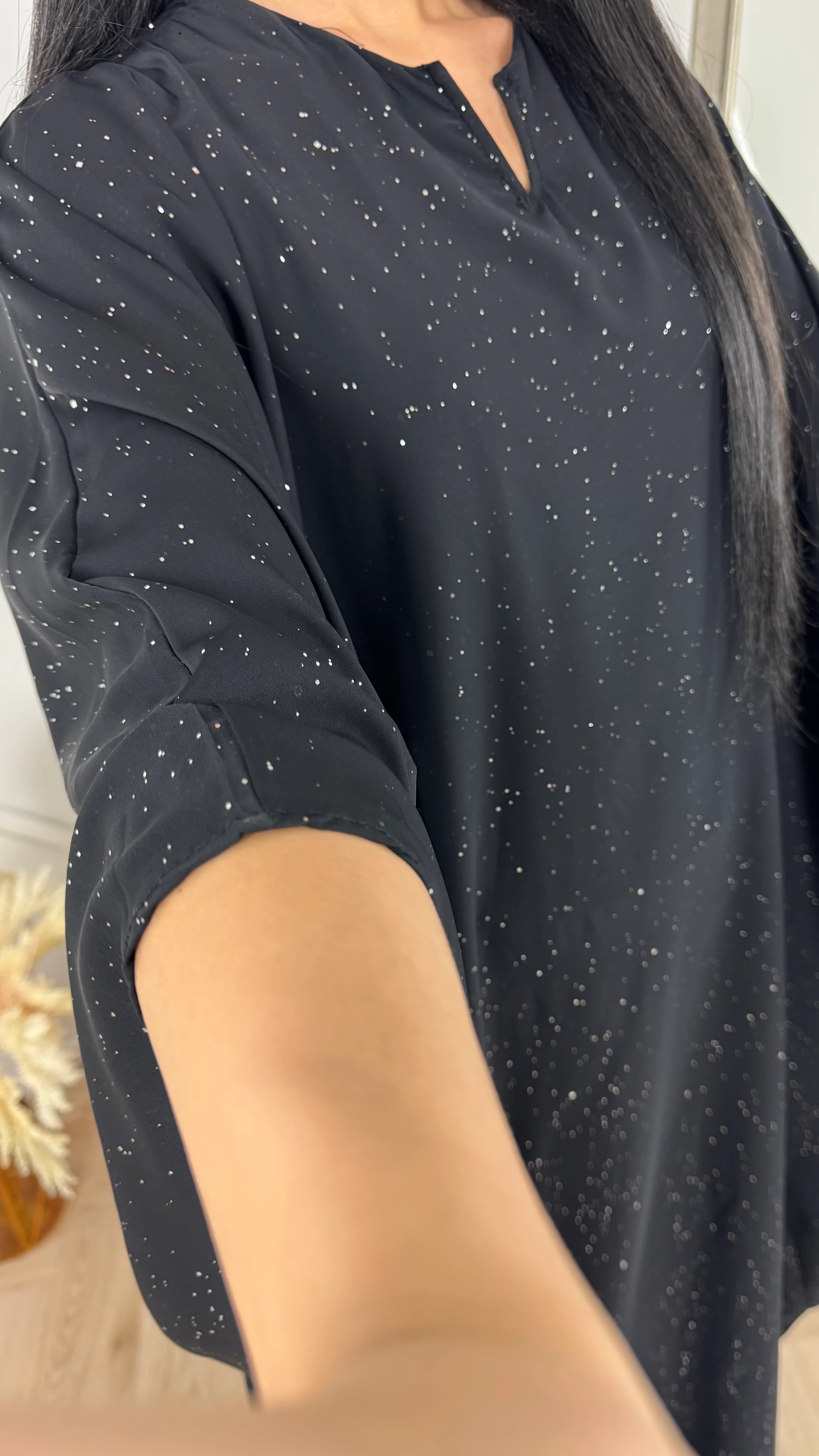 Sparkle Abaya Maxi Jurk met V-Hals - Image 7