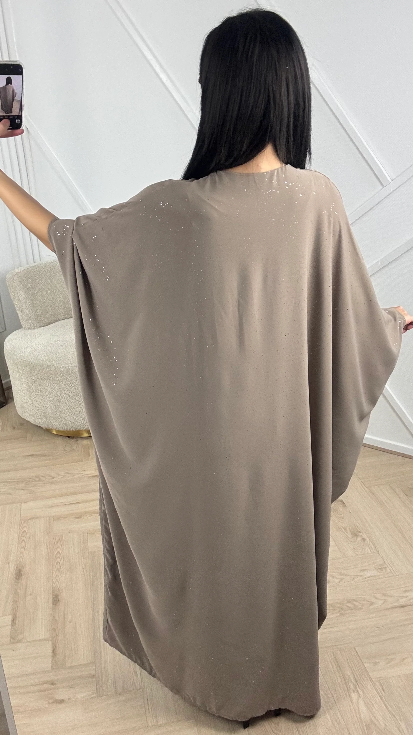 Sparkle Abaya Maxi Jurk met V-Hals - Image 8