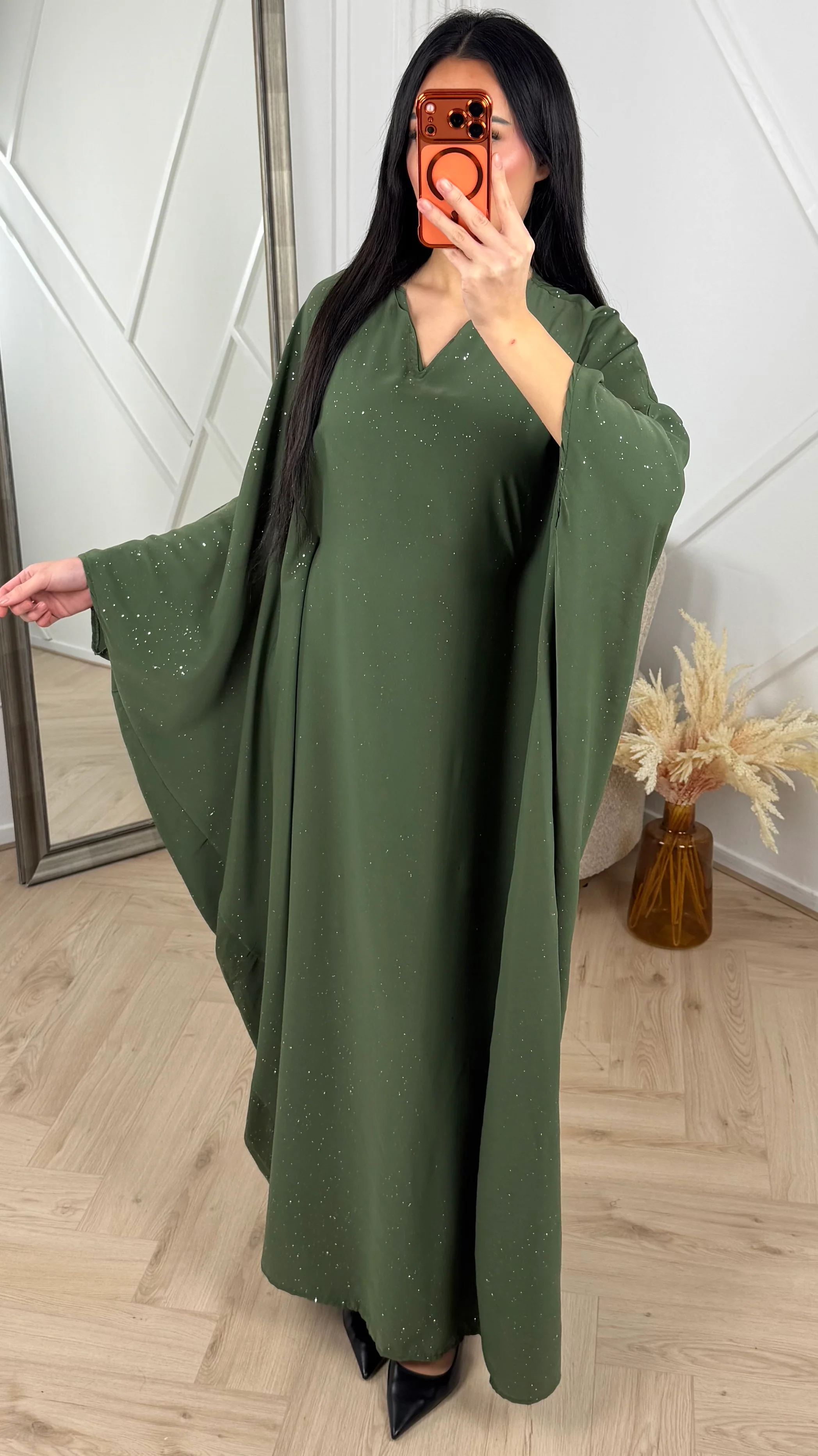 Sparkle Abaya Maxi Jurk met V-Hals - Image 9