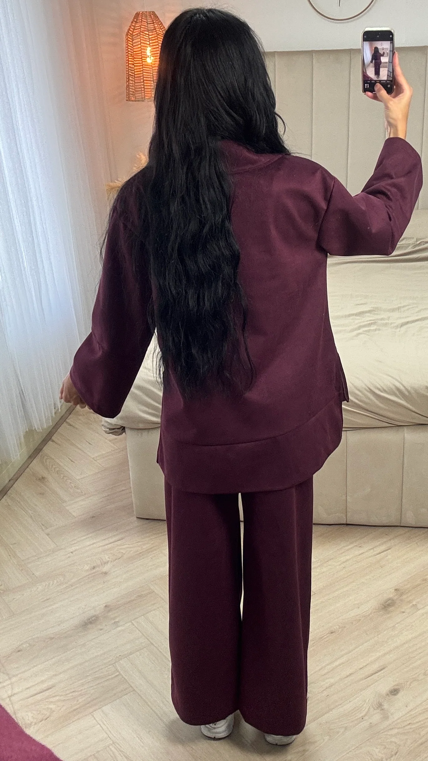 Suèdelook Two-Piece Set met Wide Leg Broek - Image 6