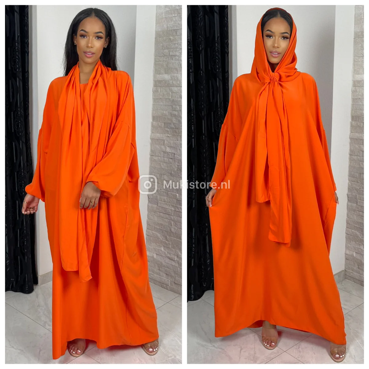 Super Oversized Gloss Abaya With Headscarf MADE IN ITALY - Image 10