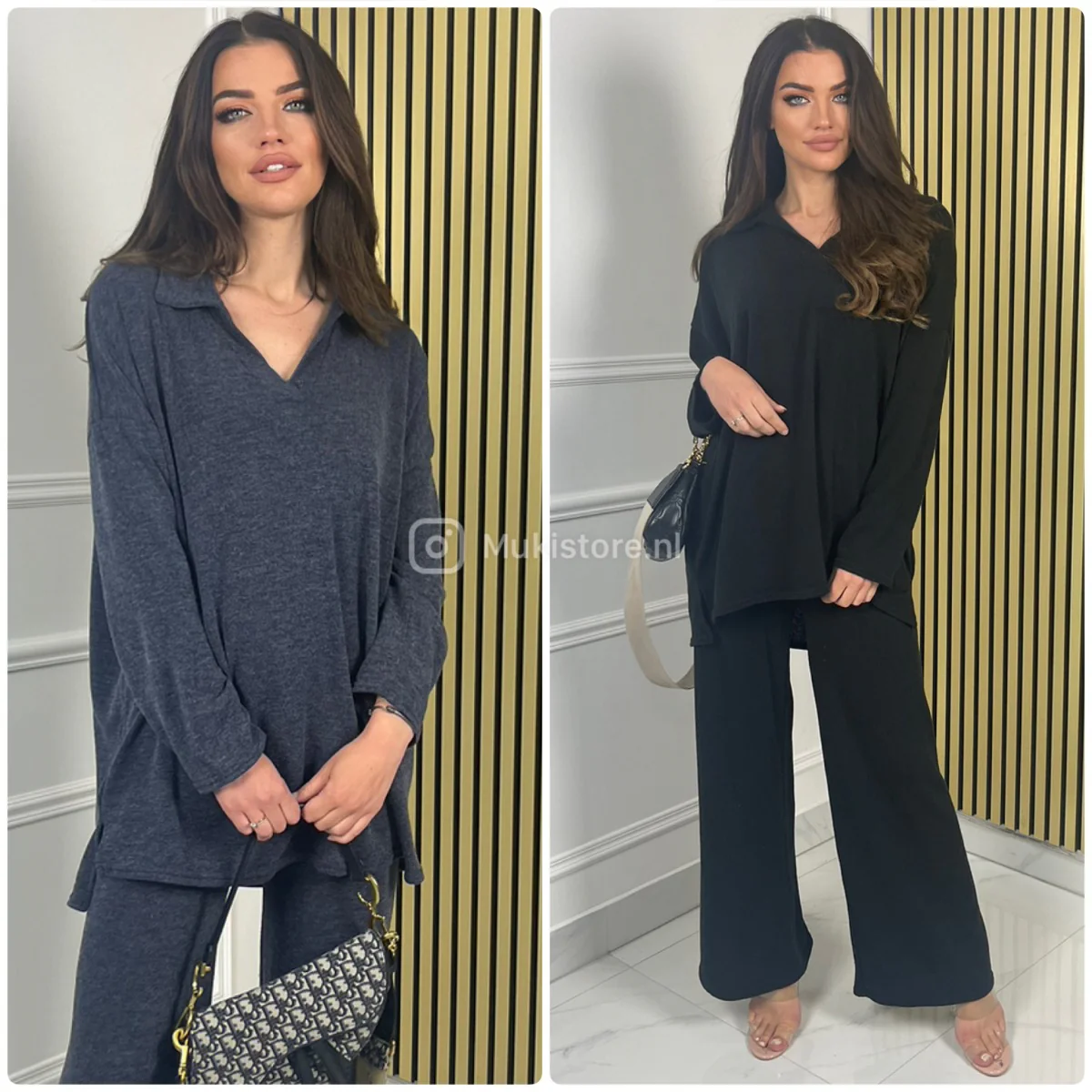 Super Soft V Neck Basic Oversized Set - Image 3