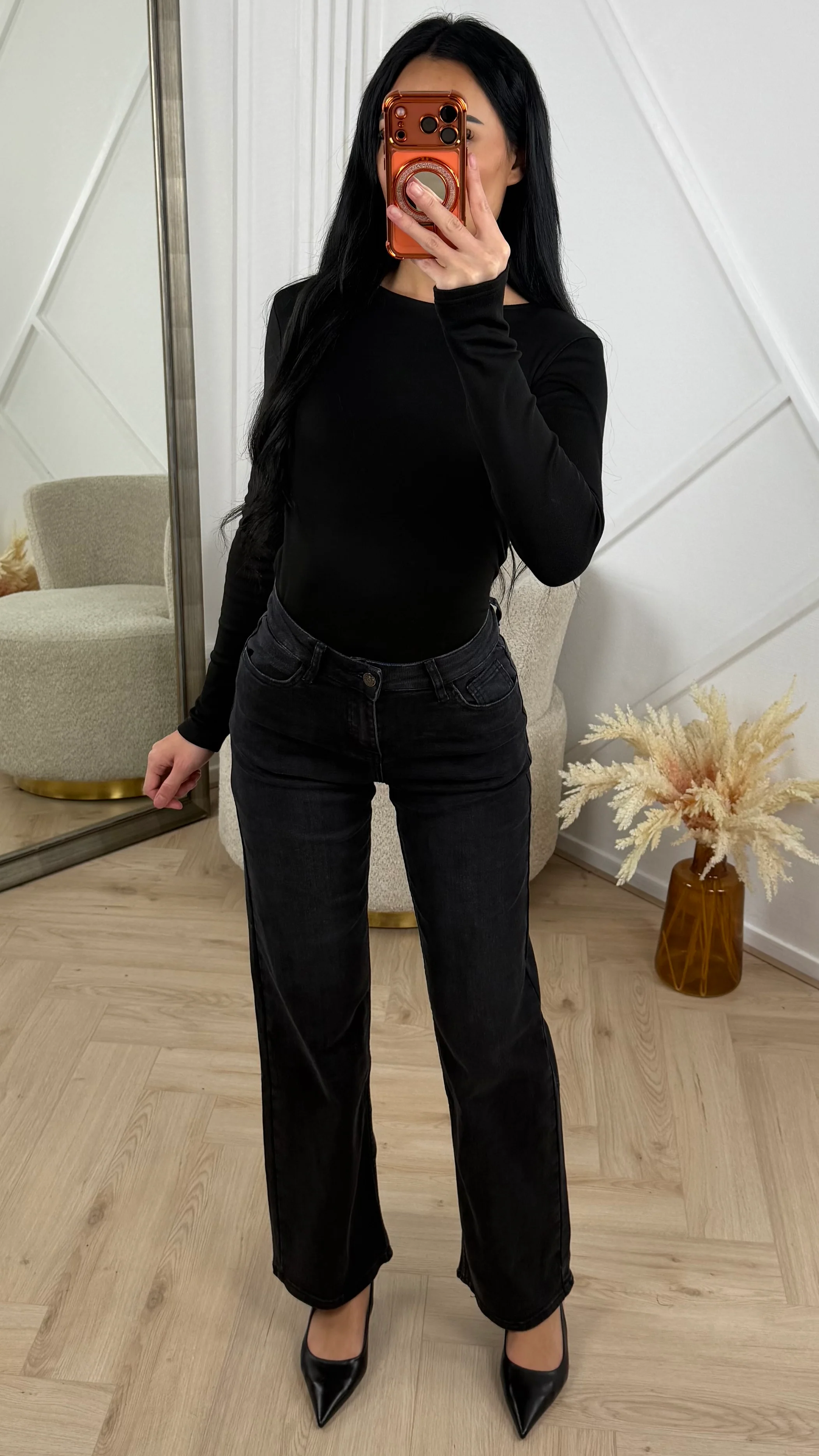 Super Stretch Low Waist Wide Leg Jeans – H981-17 - Image 3