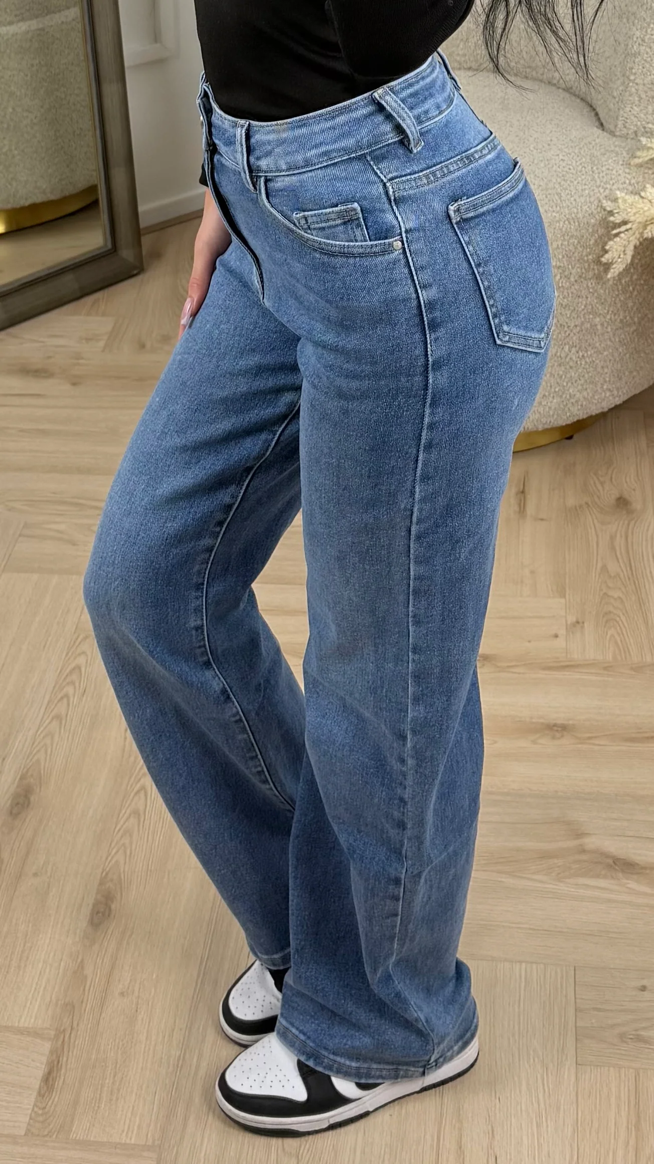 Super Stretch Wide Leg Jeans – H876-15 - Image 3