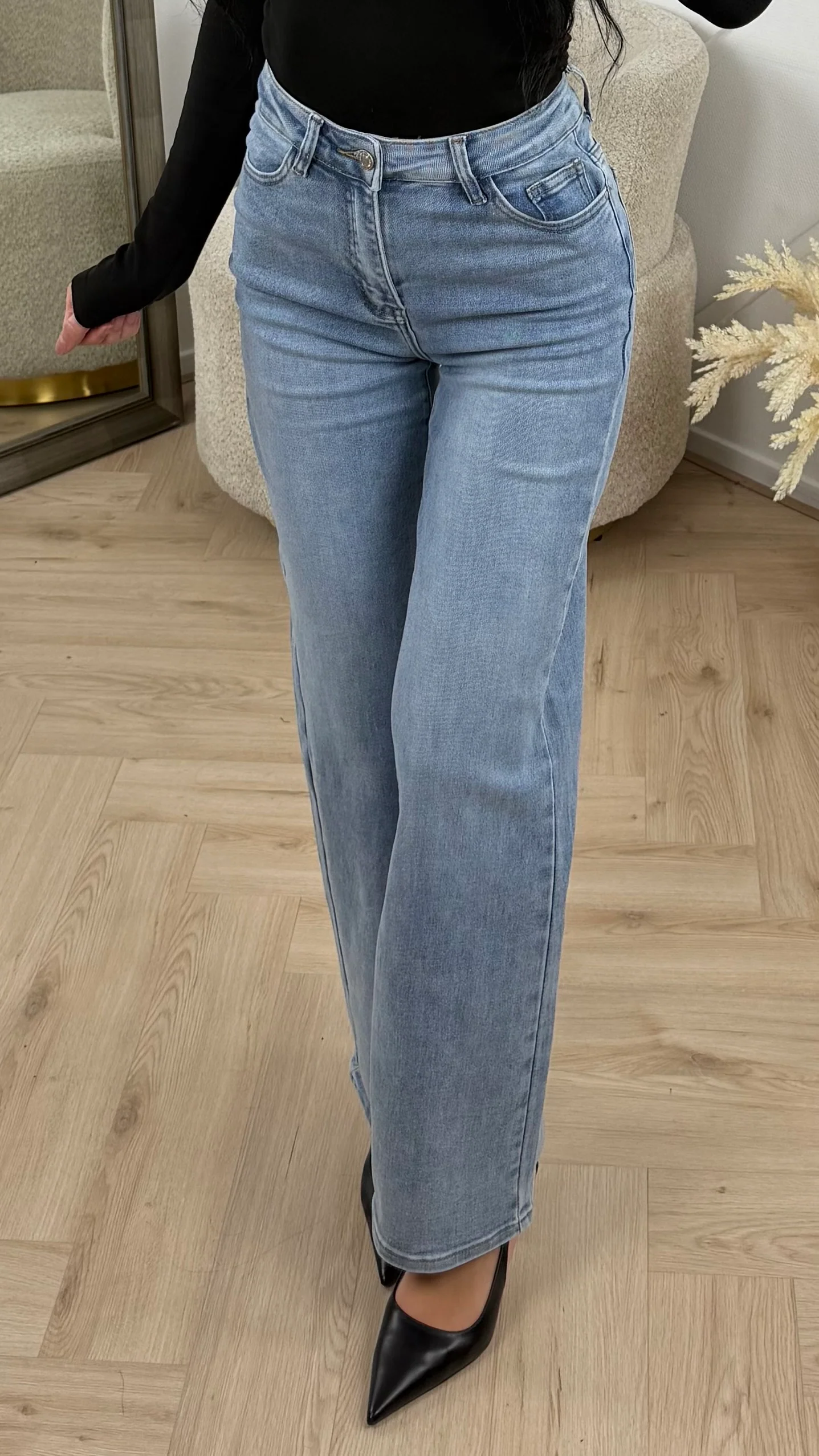 Super Stretch Wide Leg Jeans – H876-1
