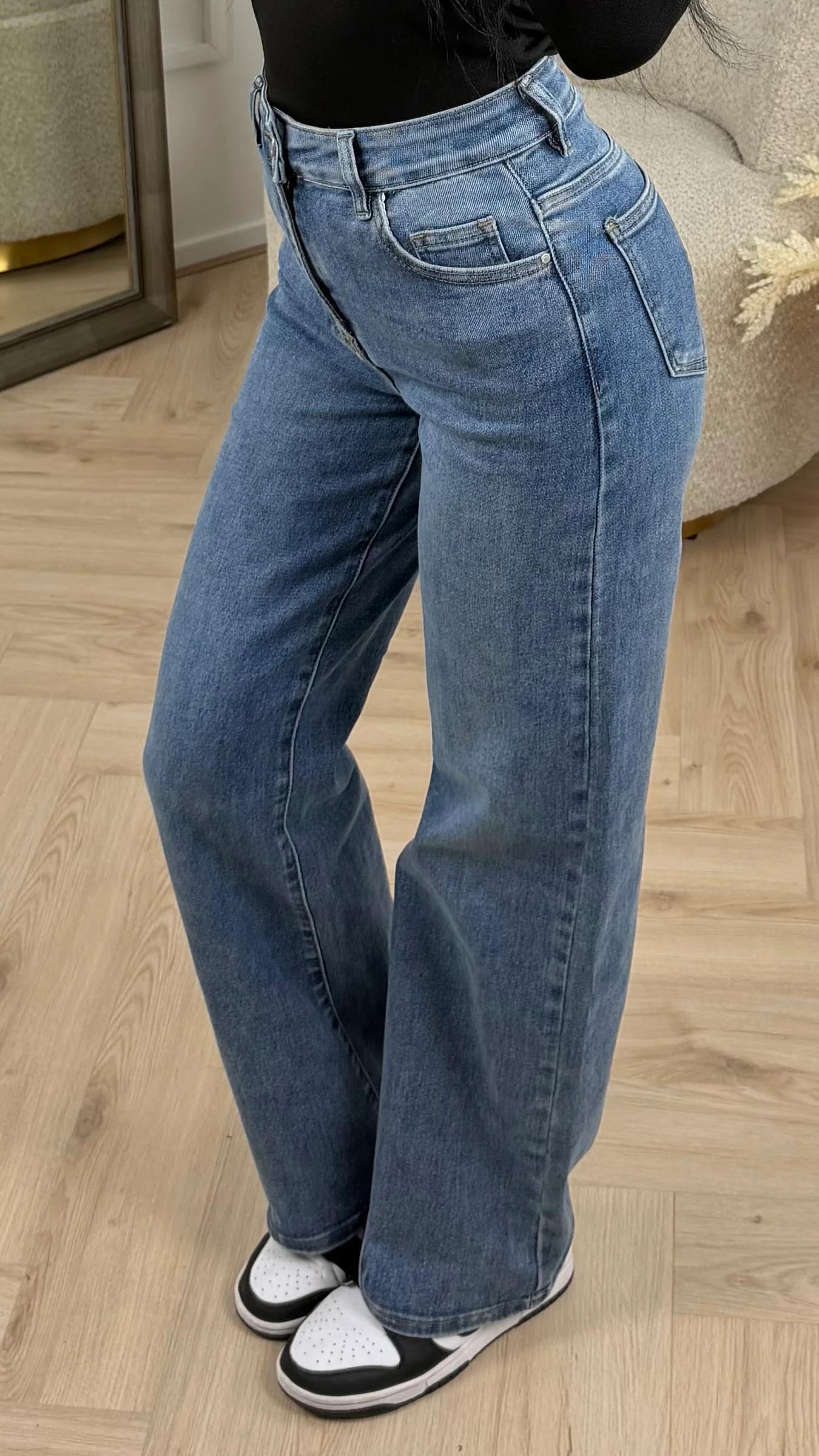 Super Stretch Wide Leg Jeans – H876-8 - Image 4