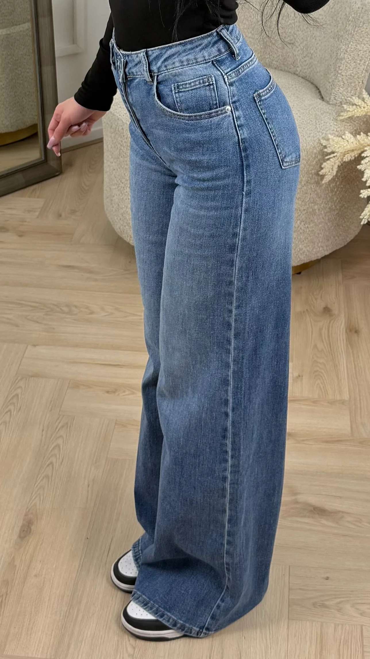 Super Stretch Wide Leg Jeans – HM8511-1 - Image 2