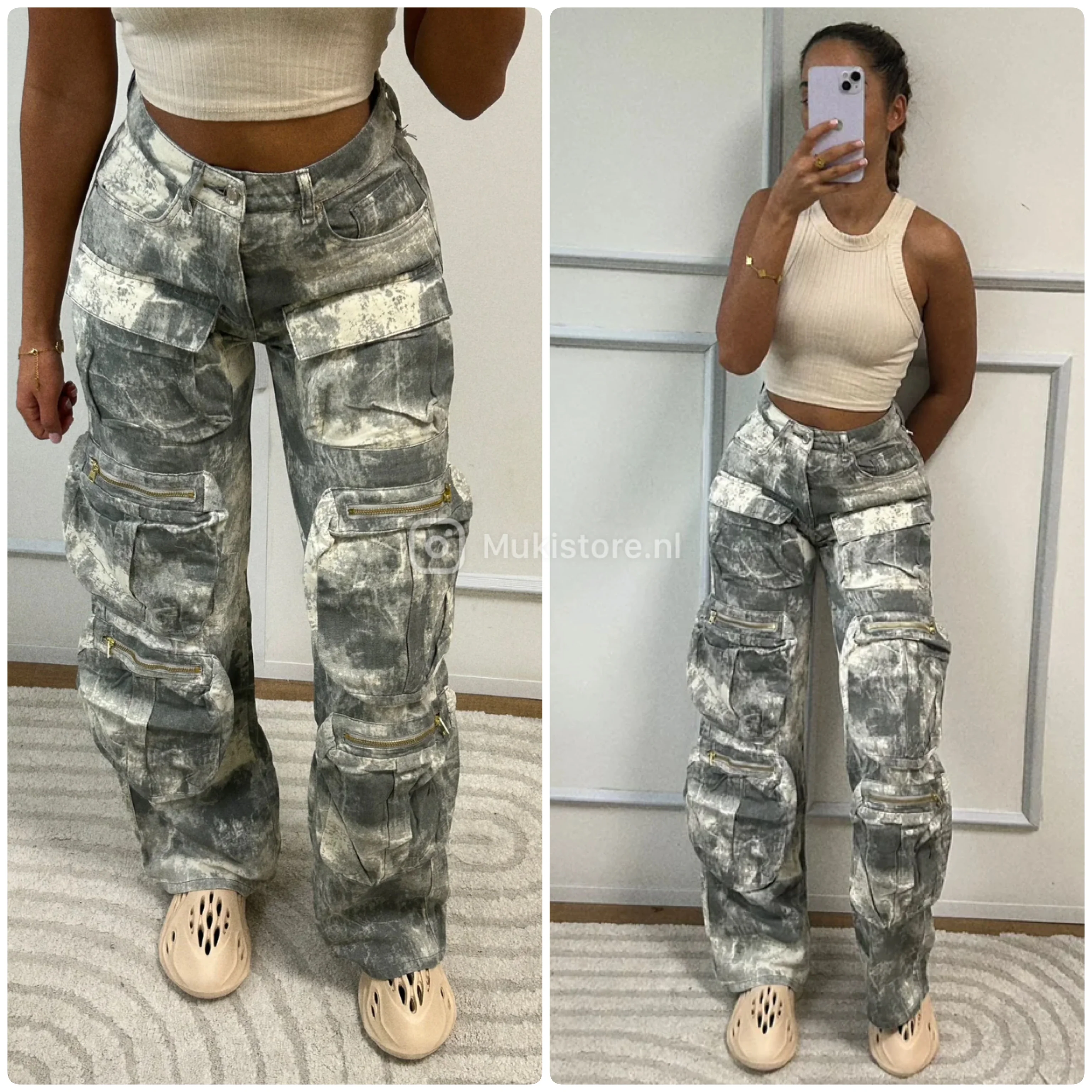 Supreme Quality Multi Pocket Oversized Cargo Jeans A805 - Image 6