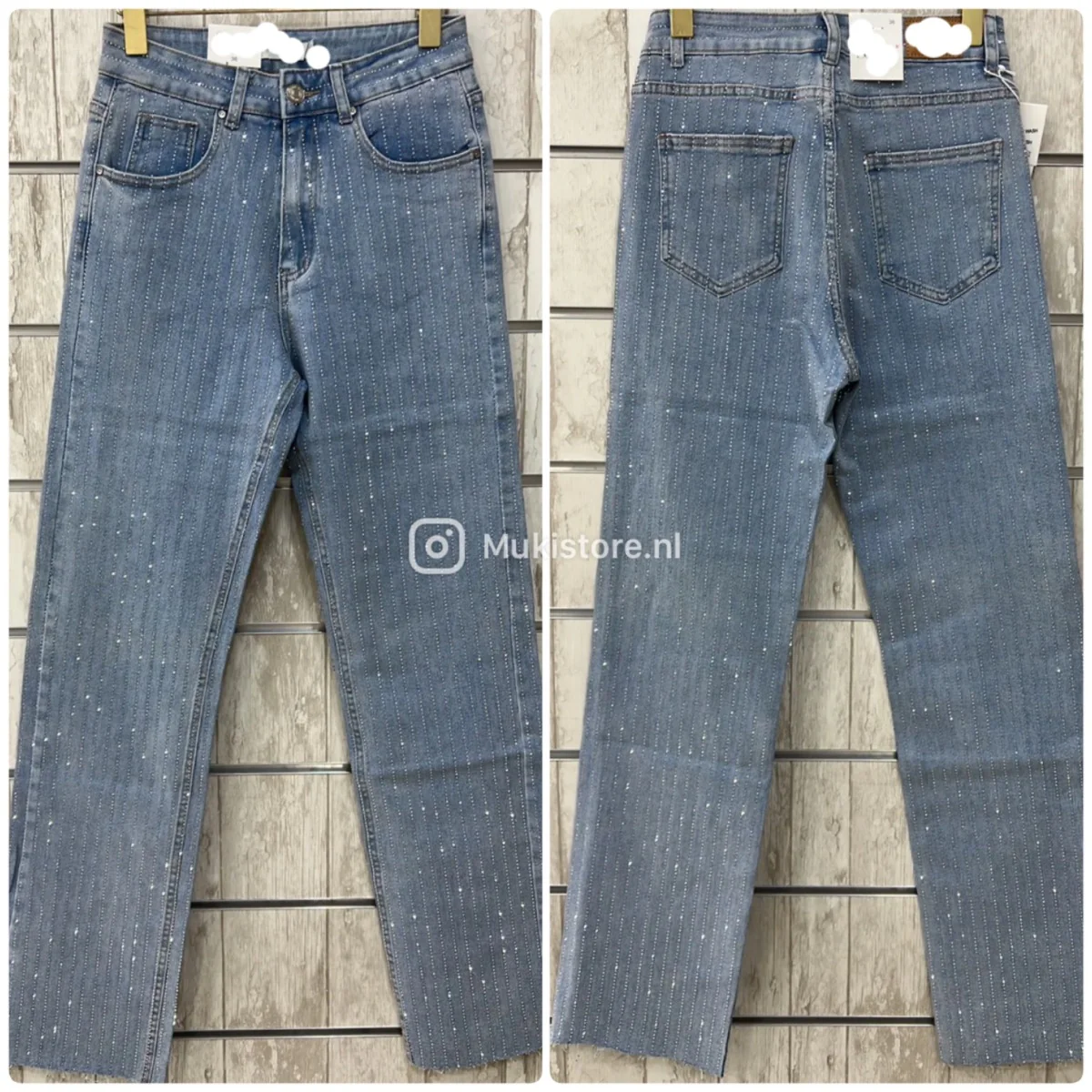 Supreme Quality Strass Diamond Wide Leg Jeans A770/A879 - Image 3