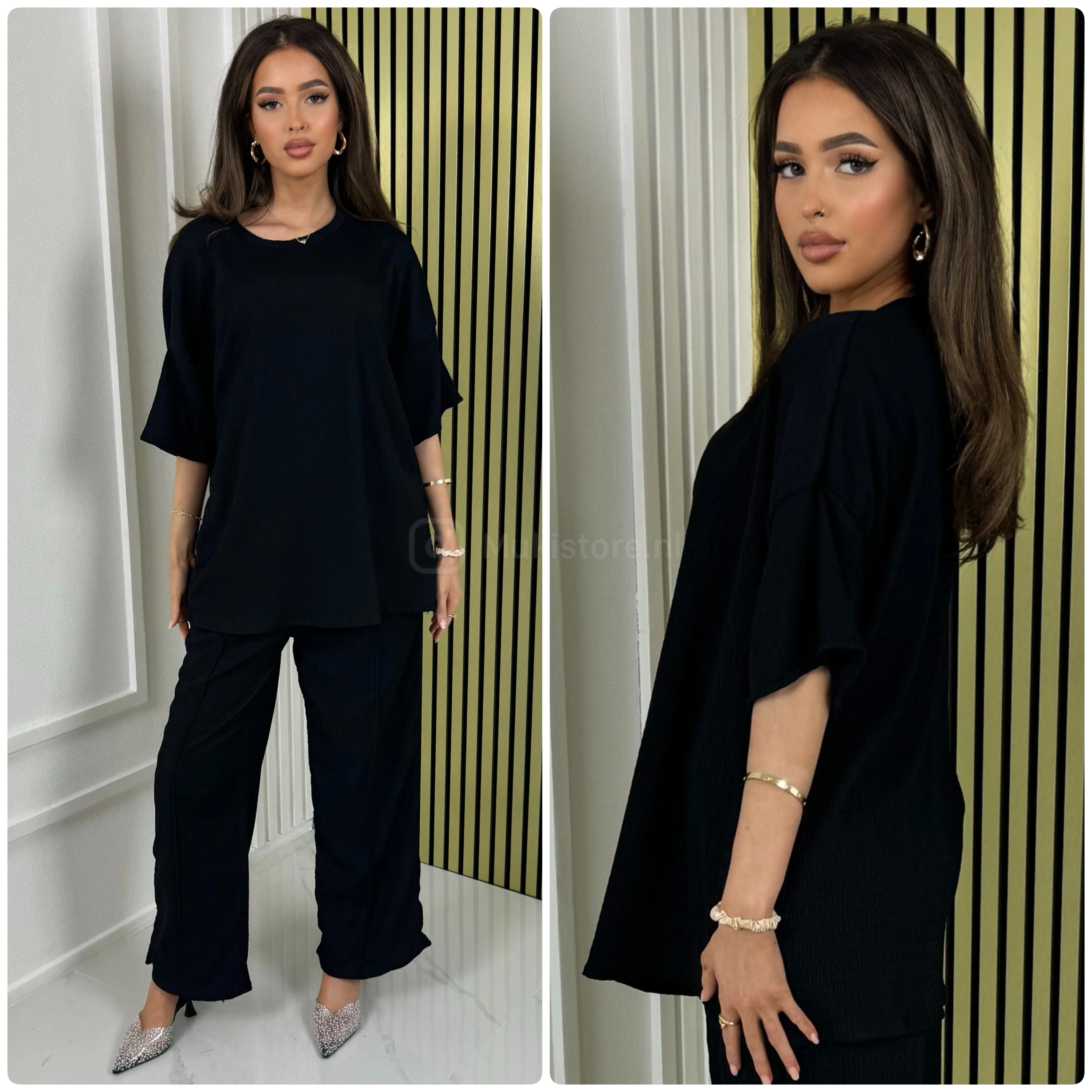 T-shirt Wide Leg Set Cheesecloth - Image 13