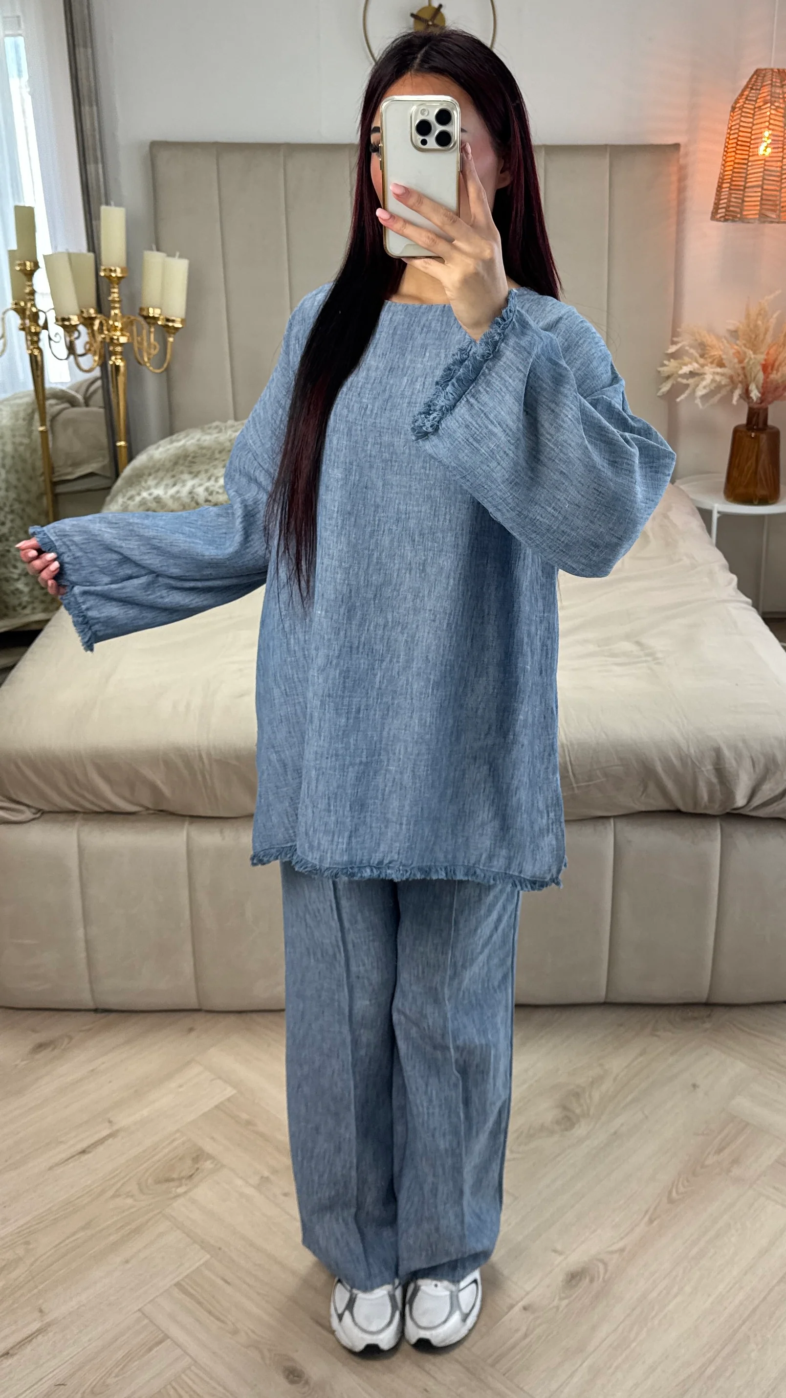 Tassel Linnenlook Oversized Set Mid Stripe Detail - Image 12