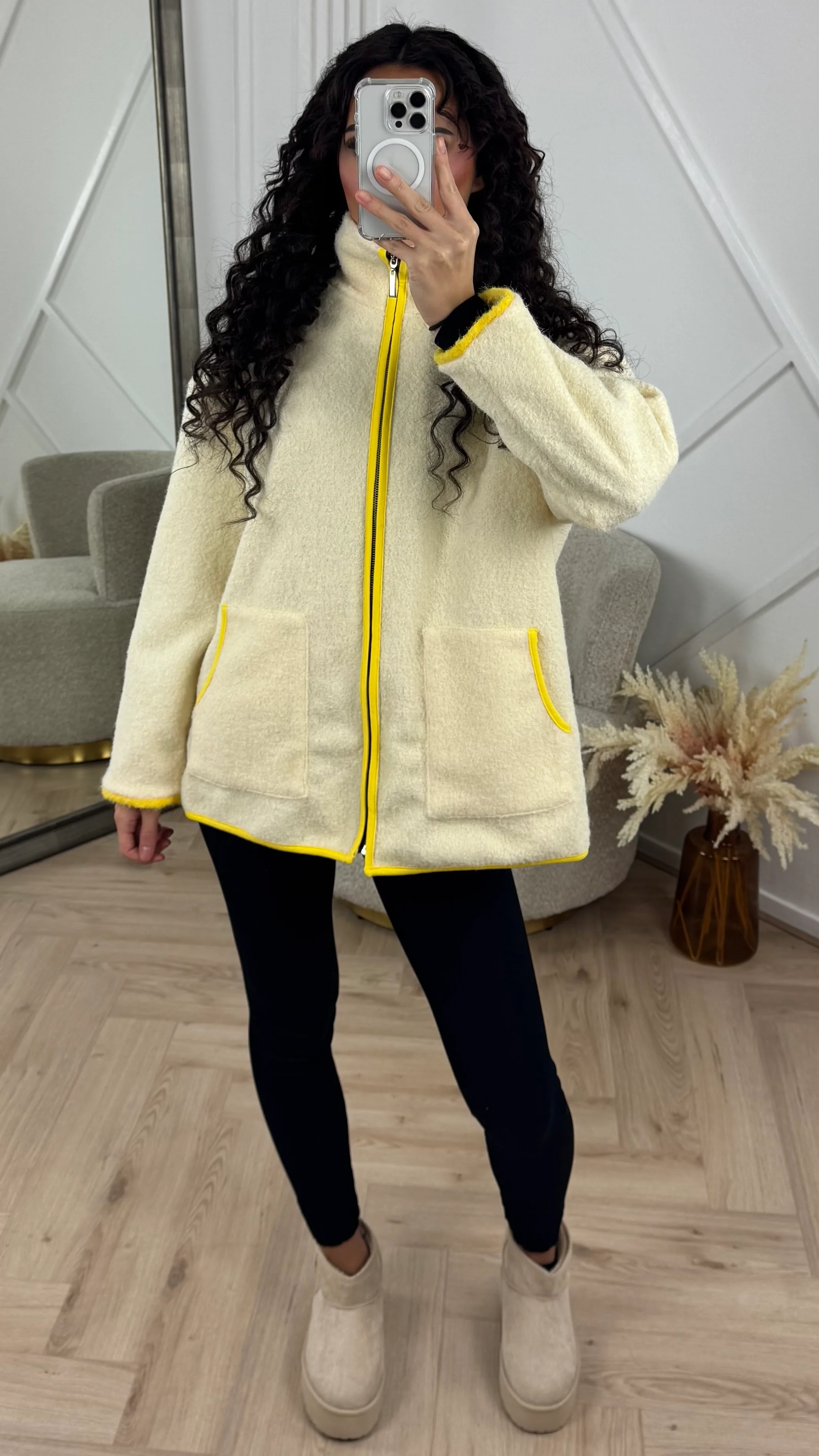 Teddy Jas met Contrast Details en Rits - Image 2