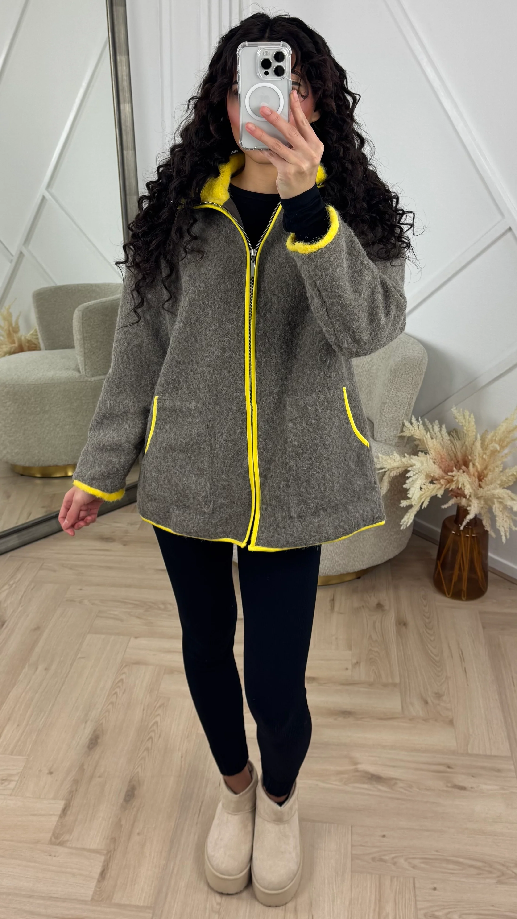 Teddy Jas met Contrast Details en Rits - Image 5