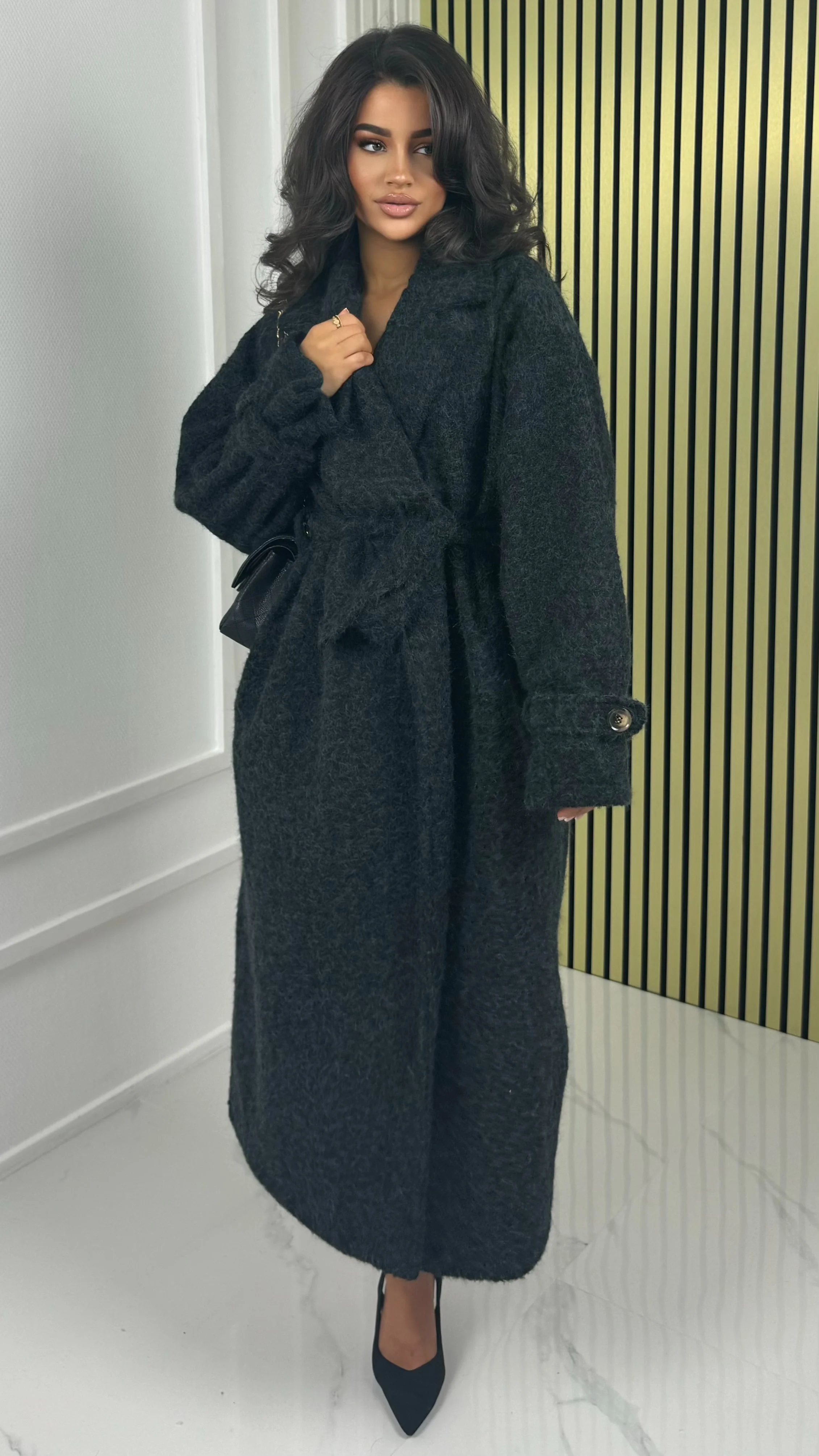 Teddy Tie Belt Oversized Coat - Image 12