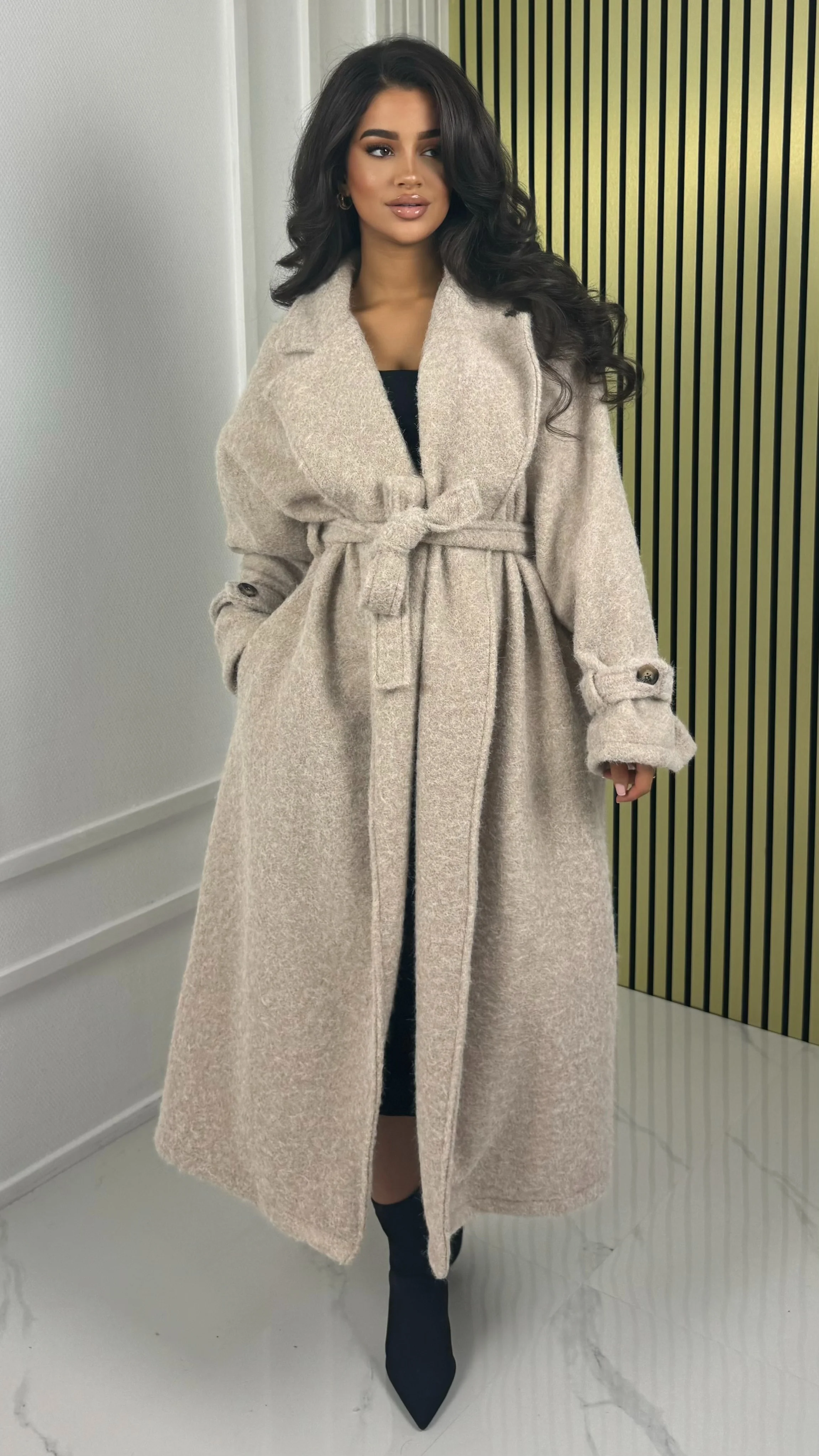 Teddy Tie Belt Oversized Coat - Image 9
