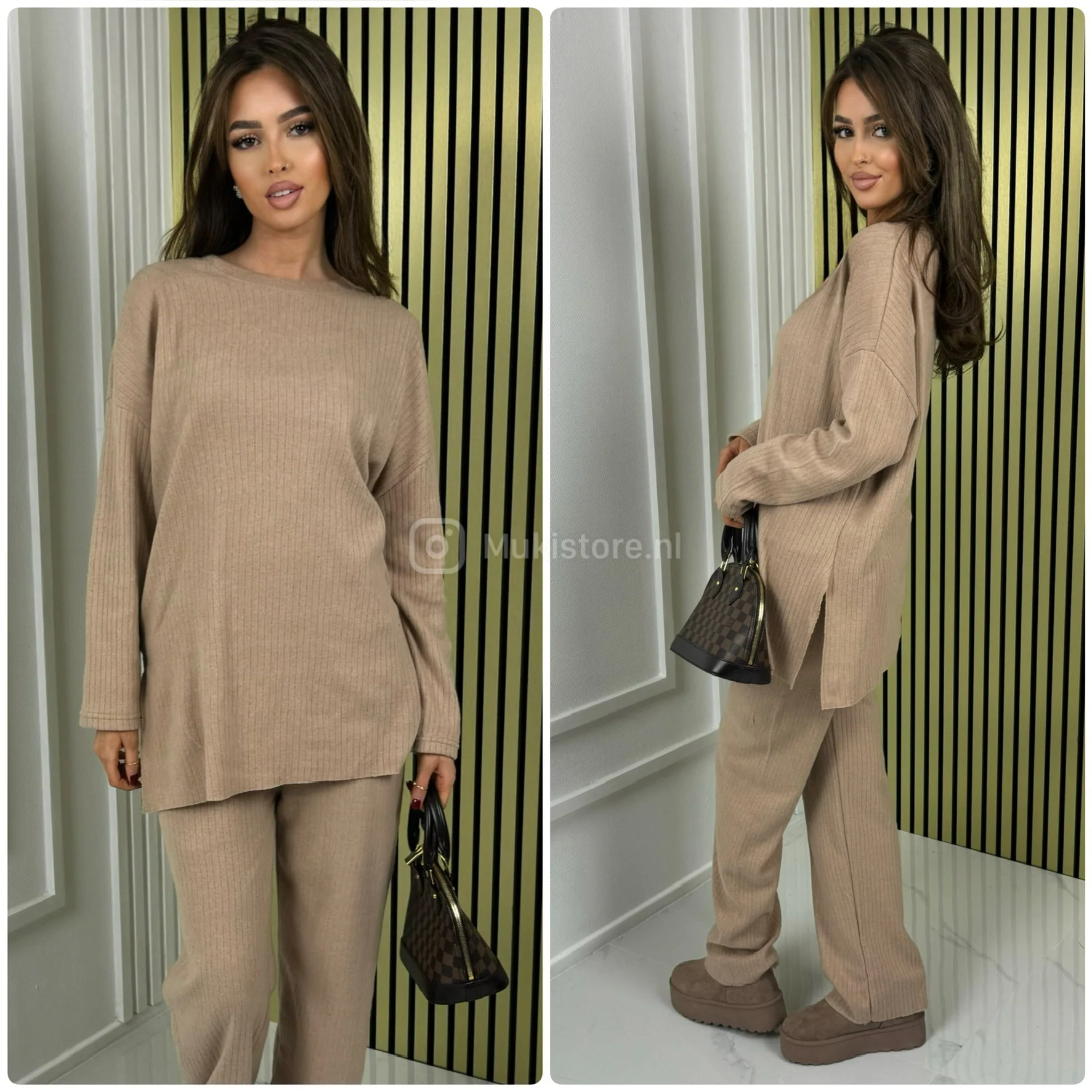 Thick Basic Ribbed Round Neck Set Splits - Image 11
