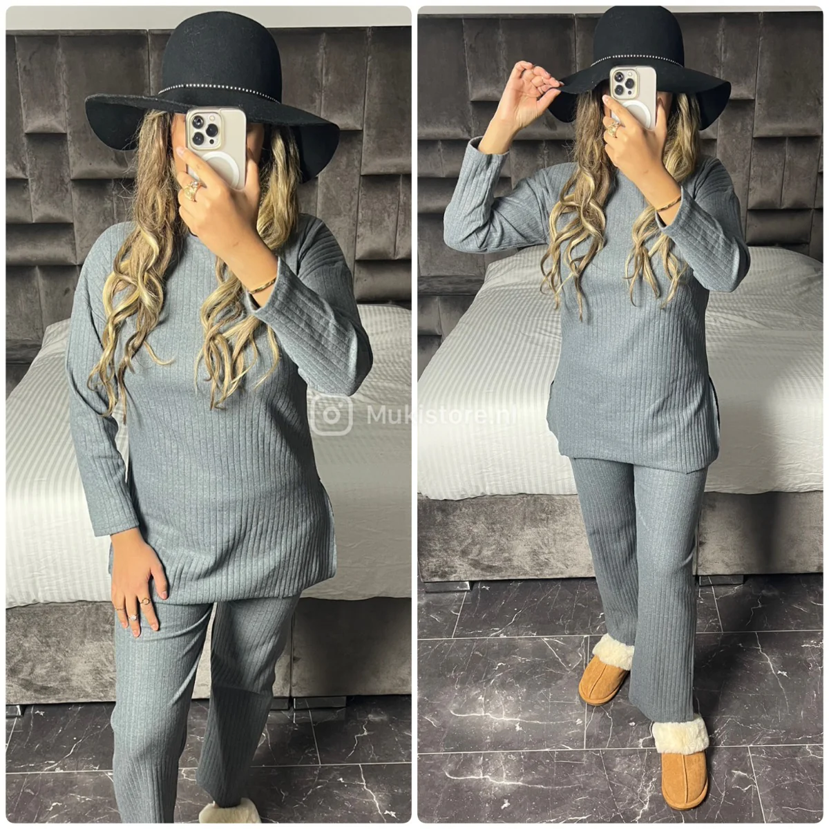Thick Basic Ribbed Round Neck Set Splits - Image 20
