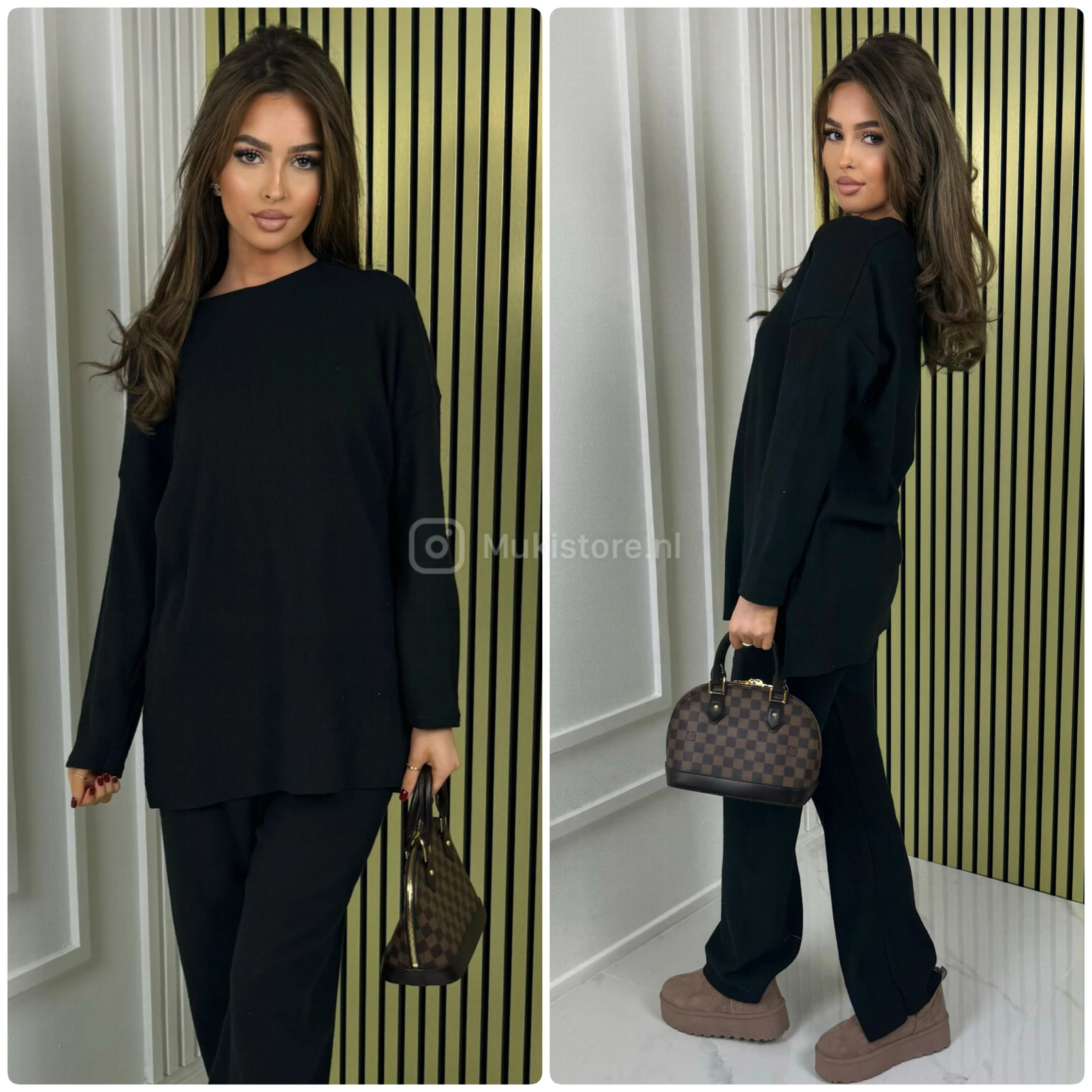 Thick Basic Ribbed Round Neck Set Splits - Image 7