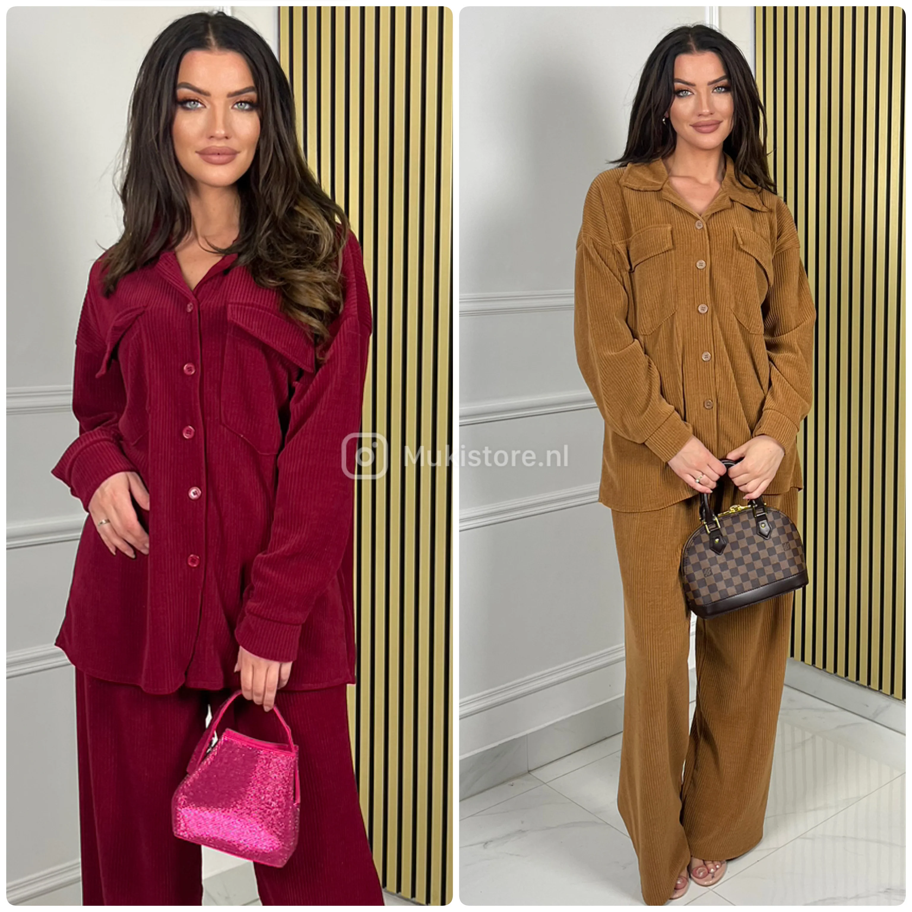 Thick Corduroy Blouse Wide Leg Set Pockets - Image 6