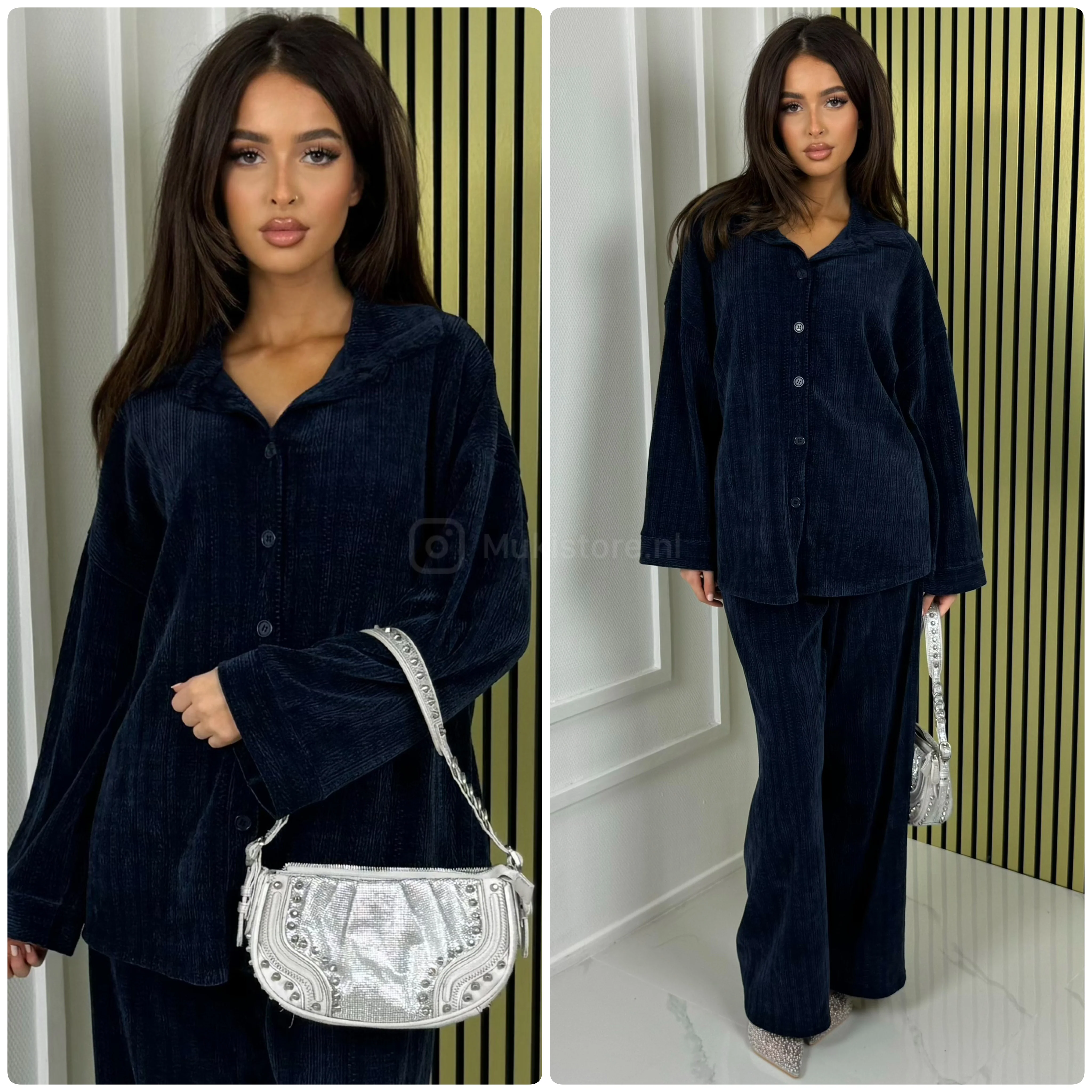 Thick Gloss Design Material Blouse Set - Image 18