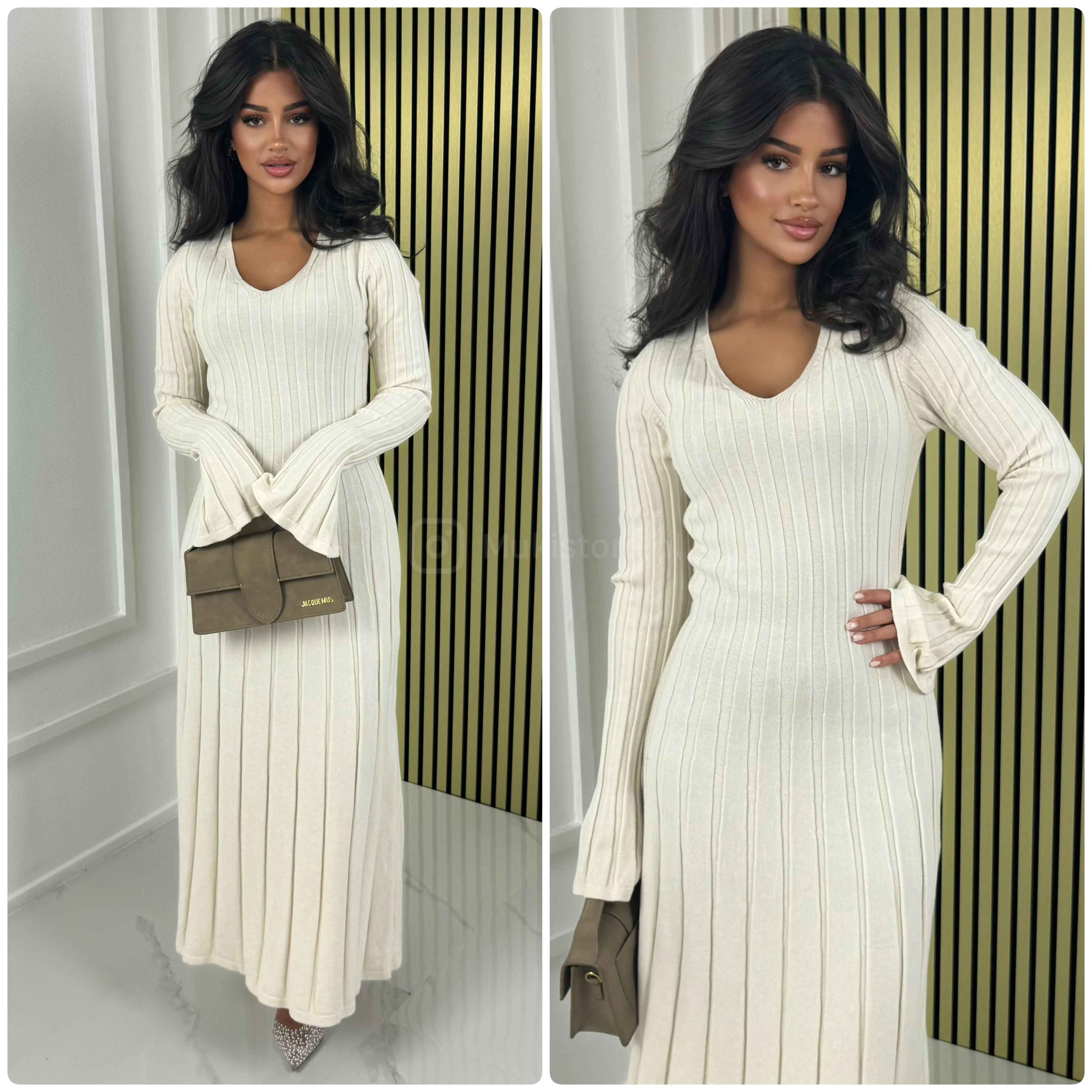 Thick Ribbed Tie Belt Dress Knitwear PBT - Image 10