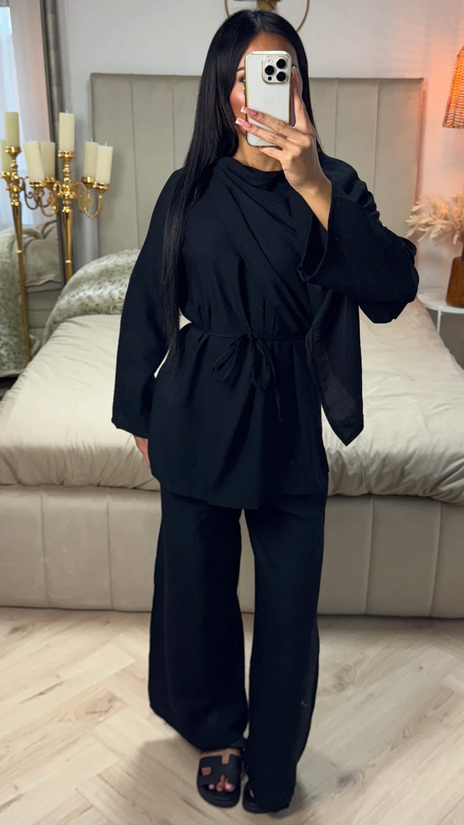 Tie Belt Cape Viscose Set - Image 4