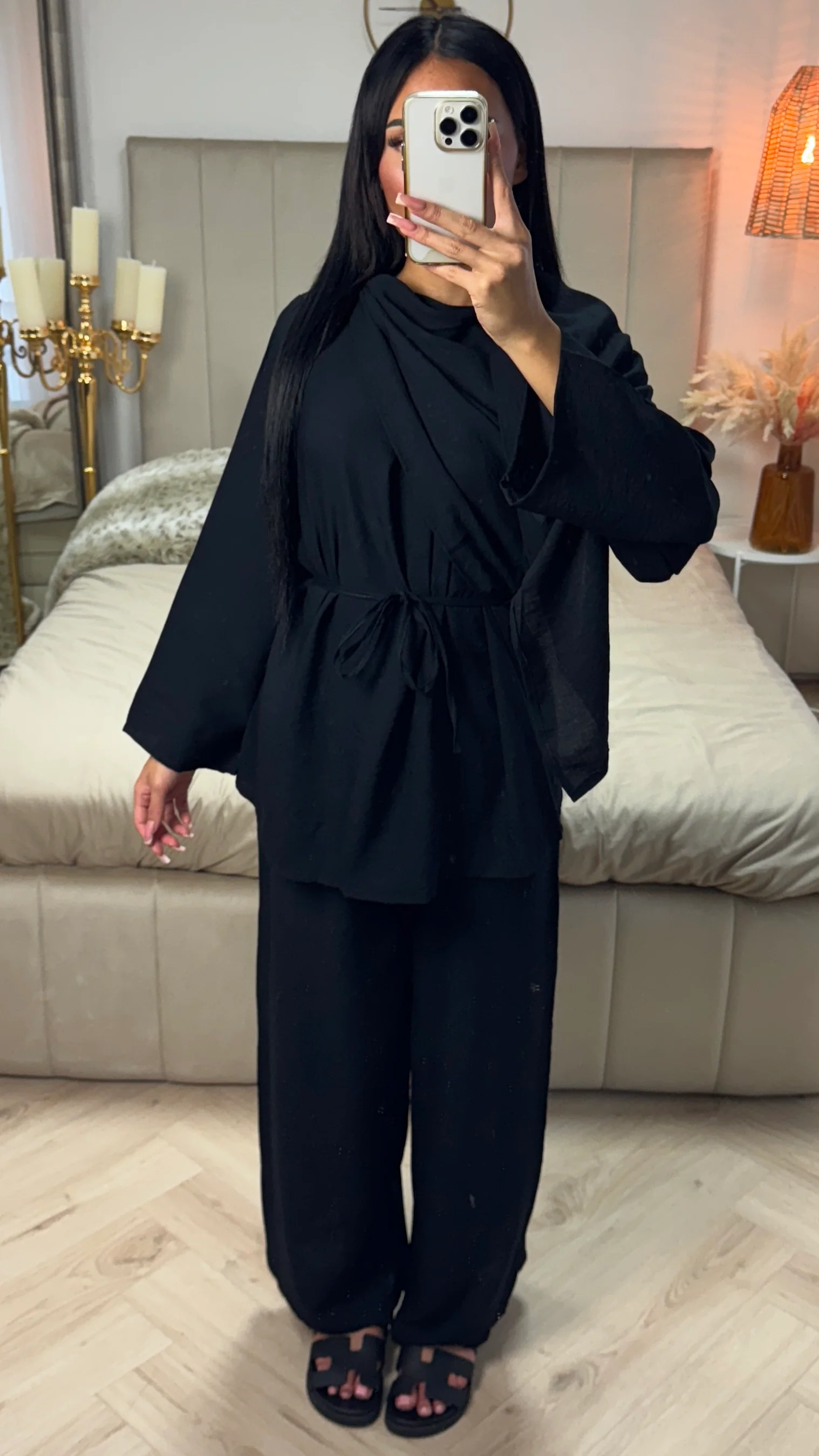 Tie Belt Cape Viscose Set - Image 5