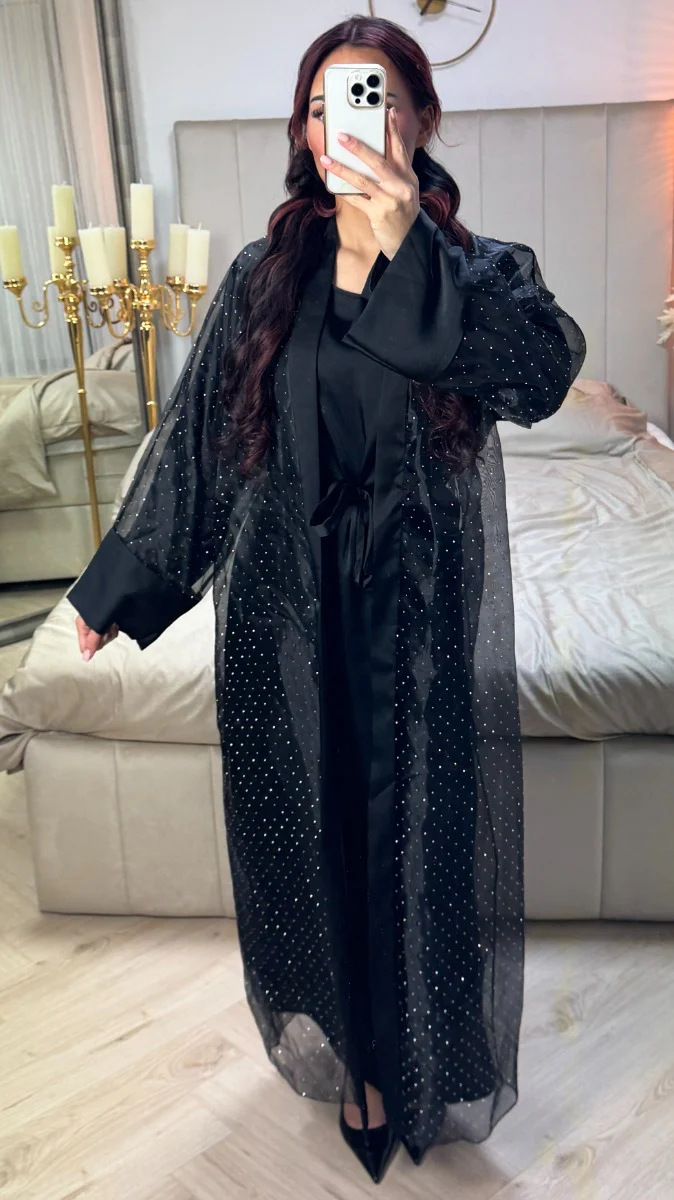 Transparent Stones Kimono + Tie Belt Underdress - Image 3