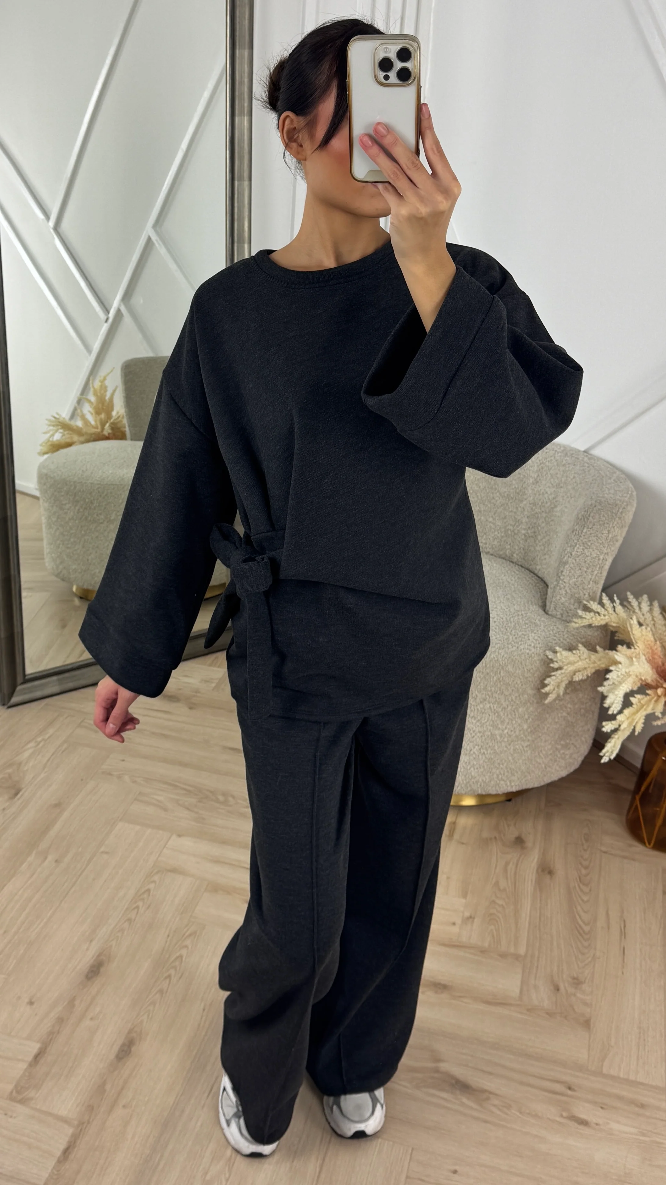 Two-Piece Fleece Soft Sweater Set met Strikdetail - Image 5