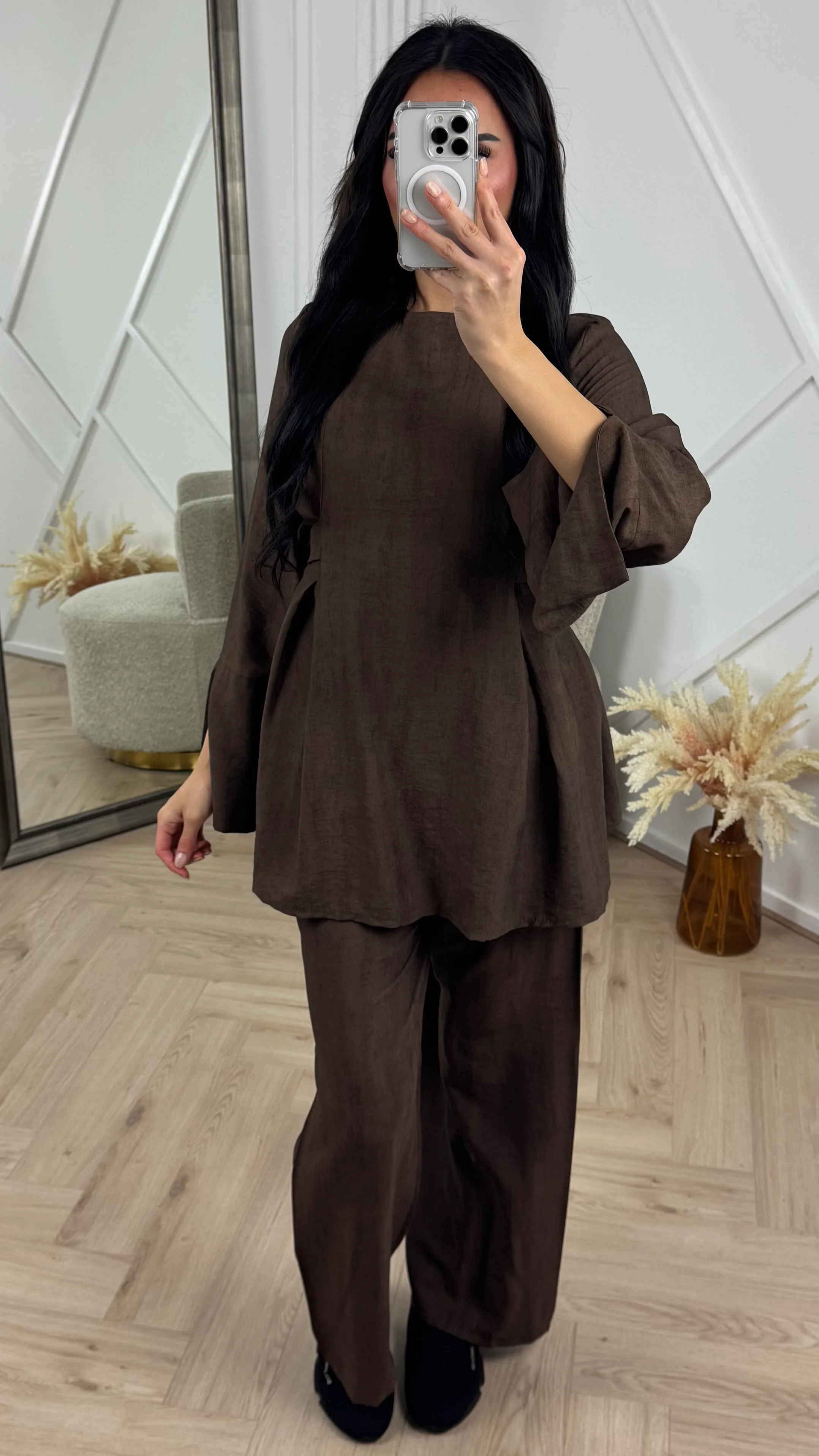Two-Piece Set met Split Mouwen en Ceintuur - Image 2