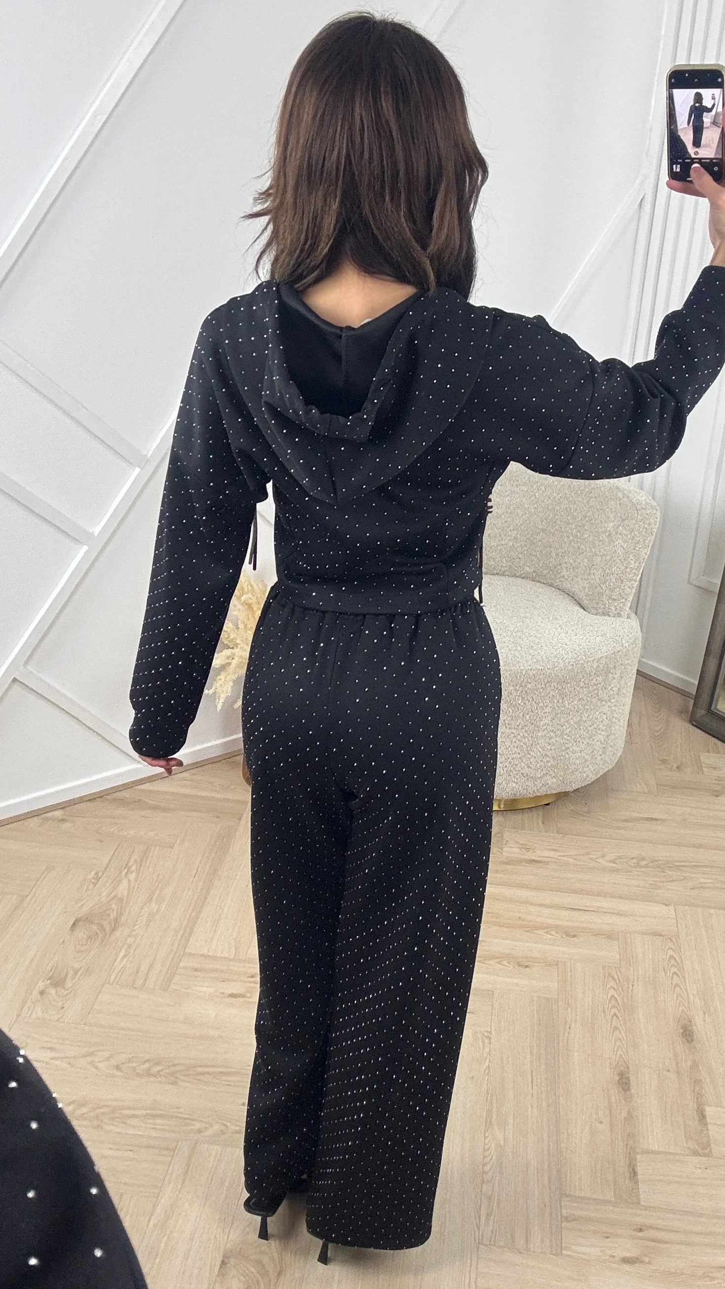 Two-Piece Sparkle Set met Hoodie & Wide-Leg Broek - Image 2