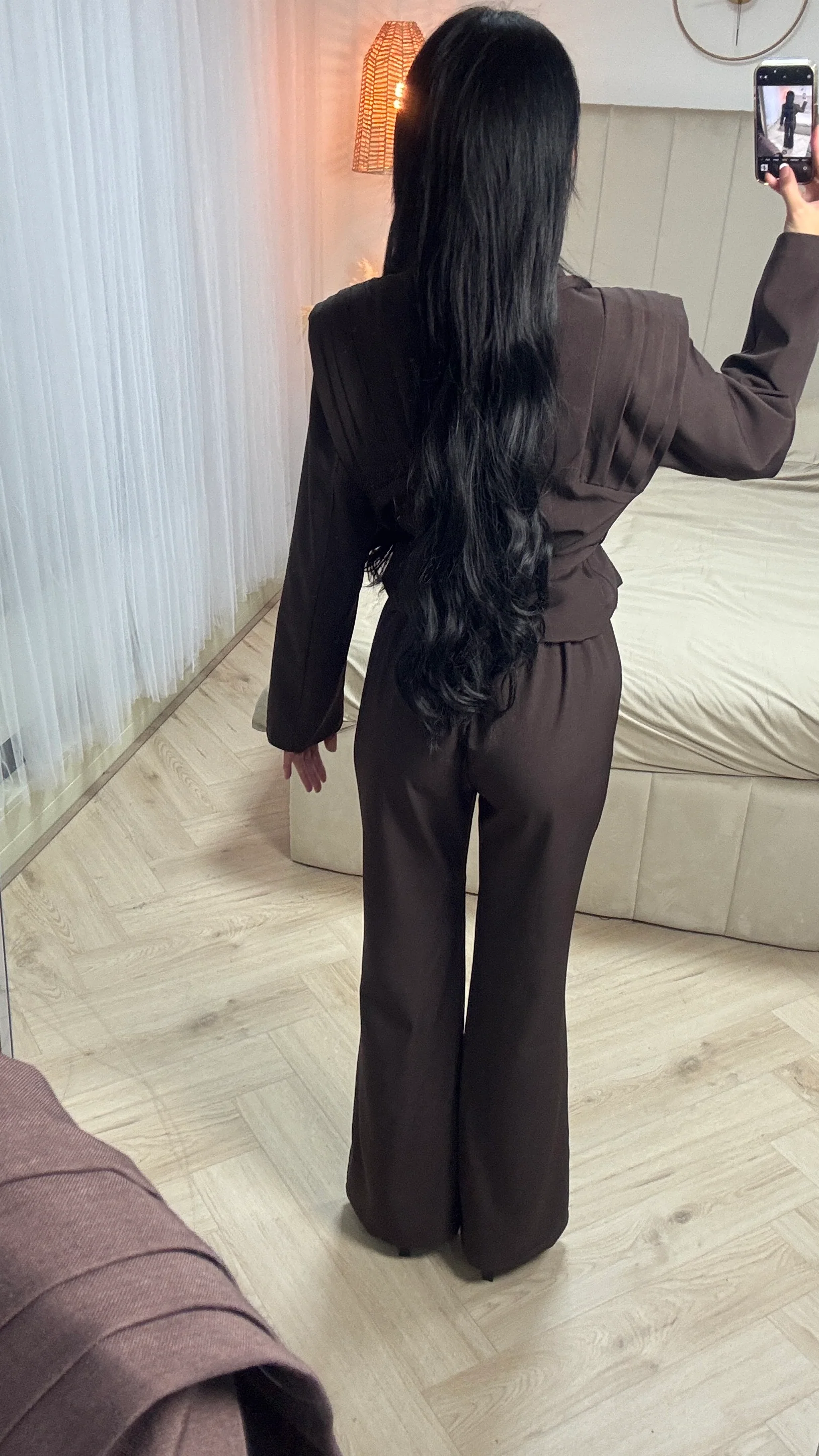 Two-Piece Suit Set met Gevoerde Blazer en Wide Leg Broek - Image 7